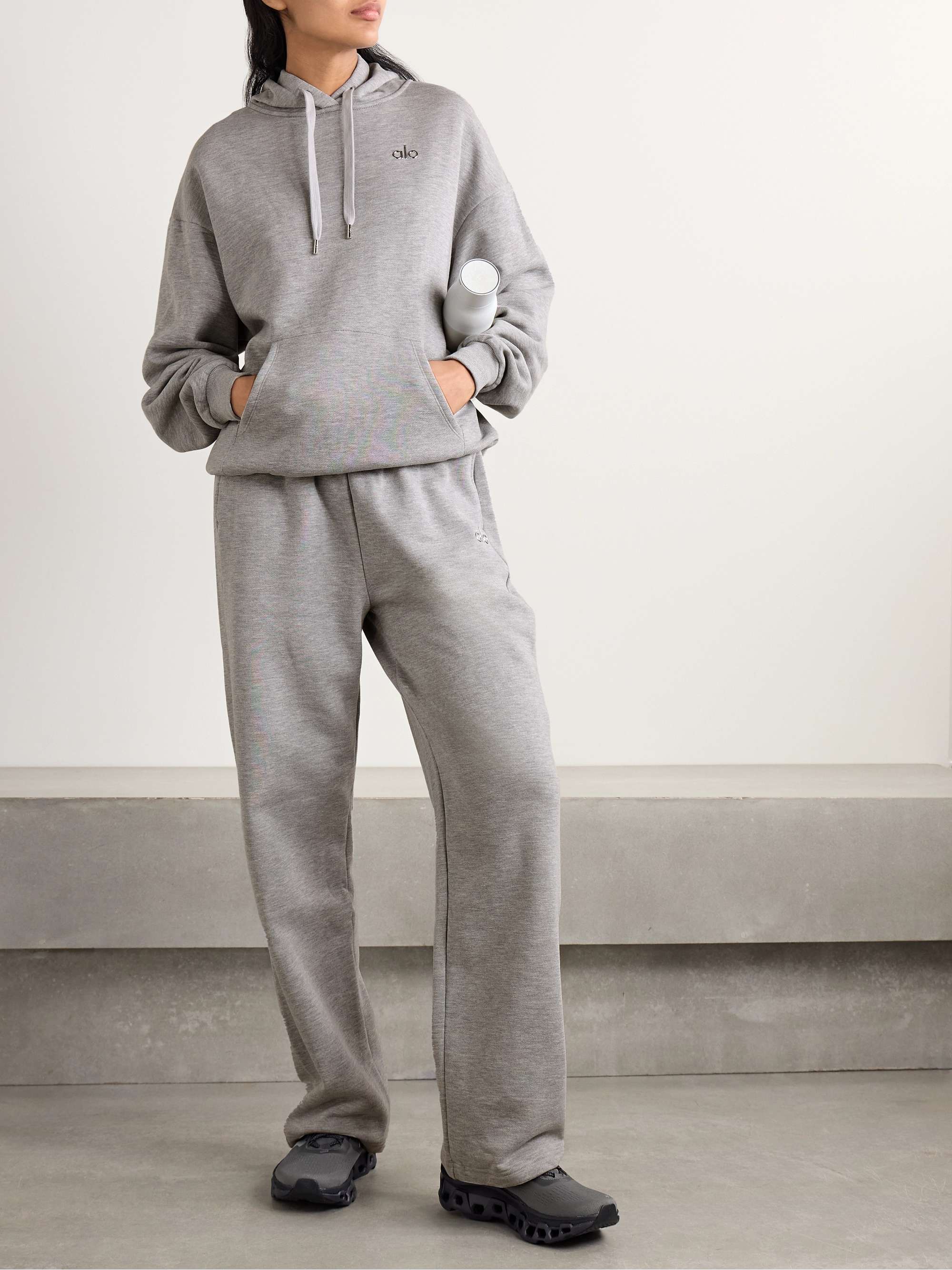 Accolade embellished cotton-blend jersey hoodie view