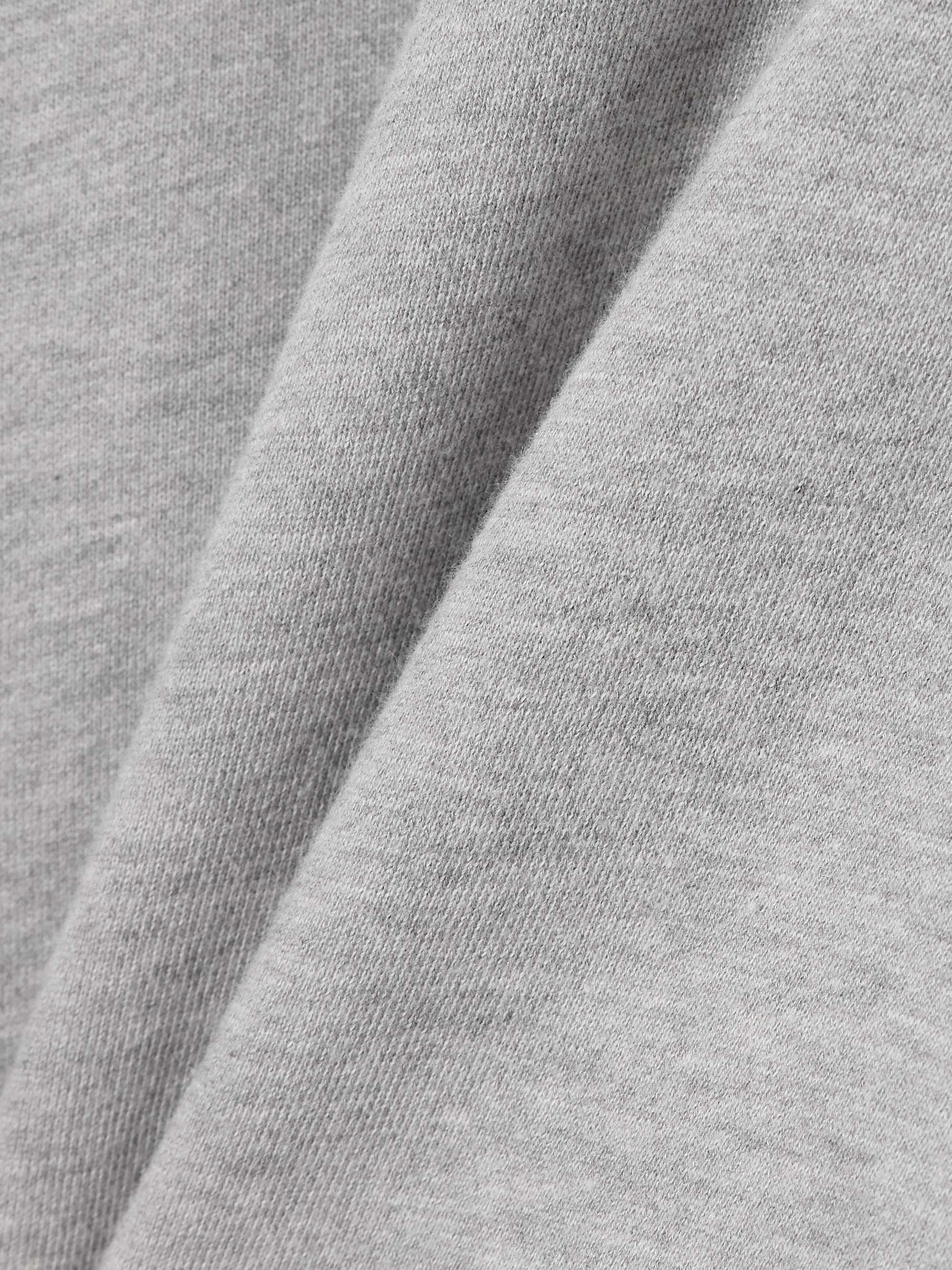 Oversized embroidered cotton and modal-blend jersey polo sweatshirt view