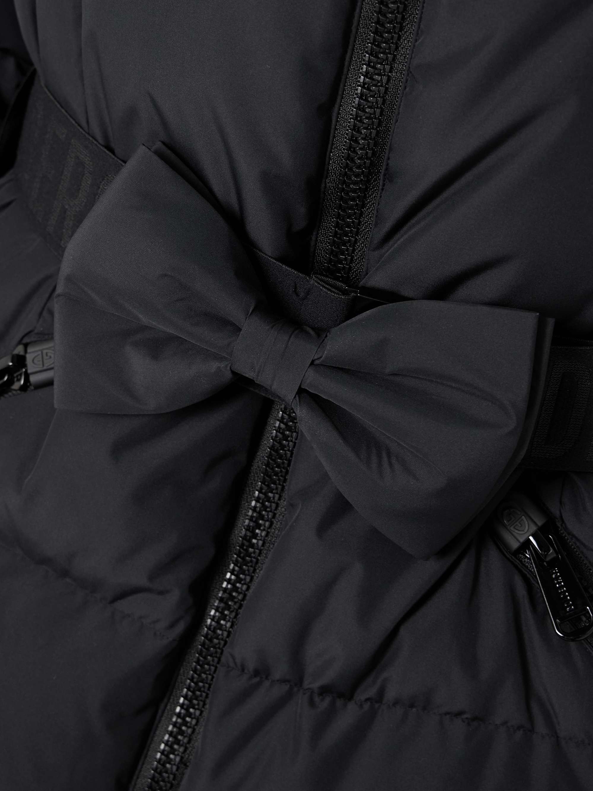 Bowy bow-detailed belted quilted ski jacket view