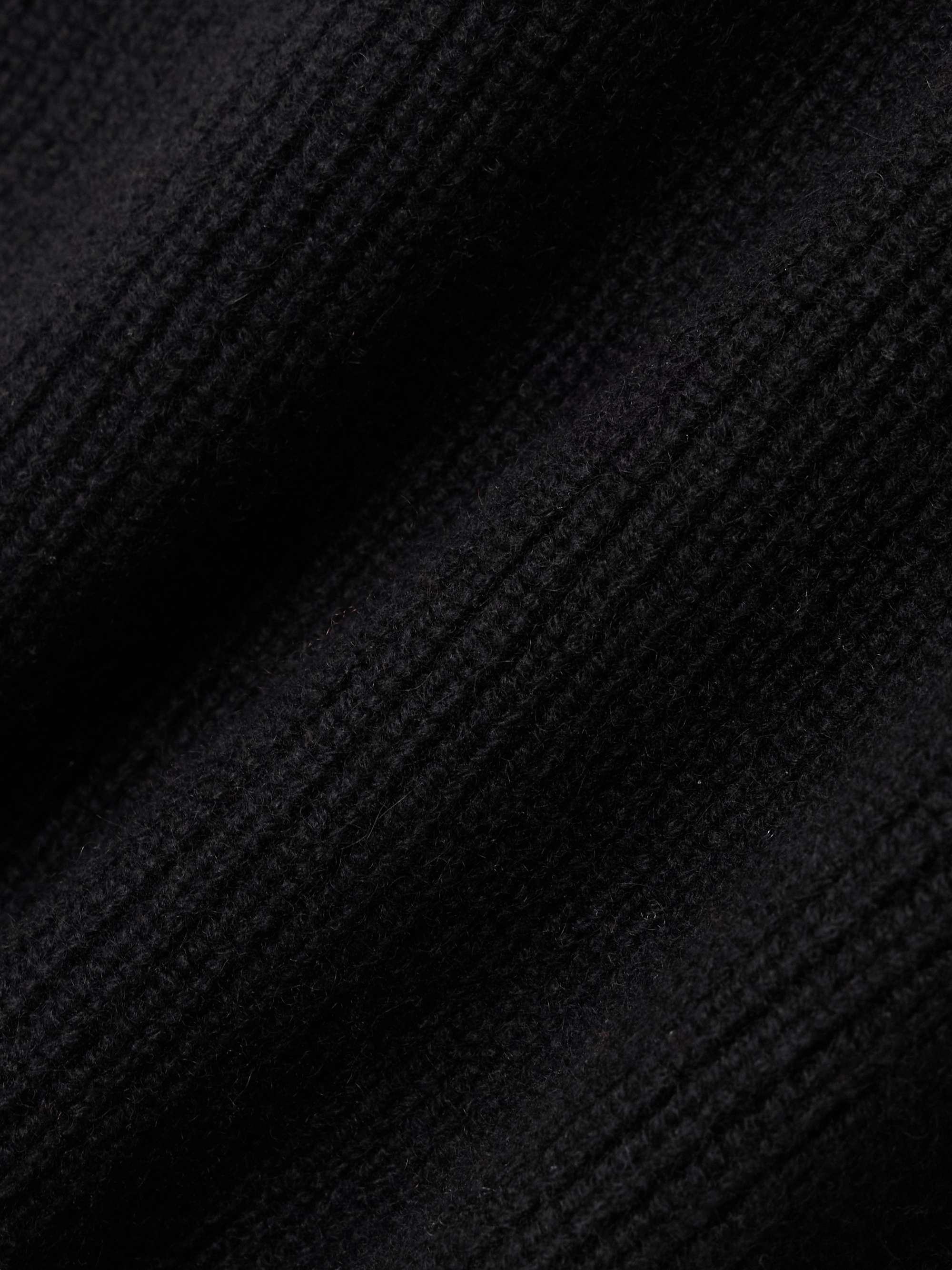 Jetta ribbed cashmere half-zip snood view