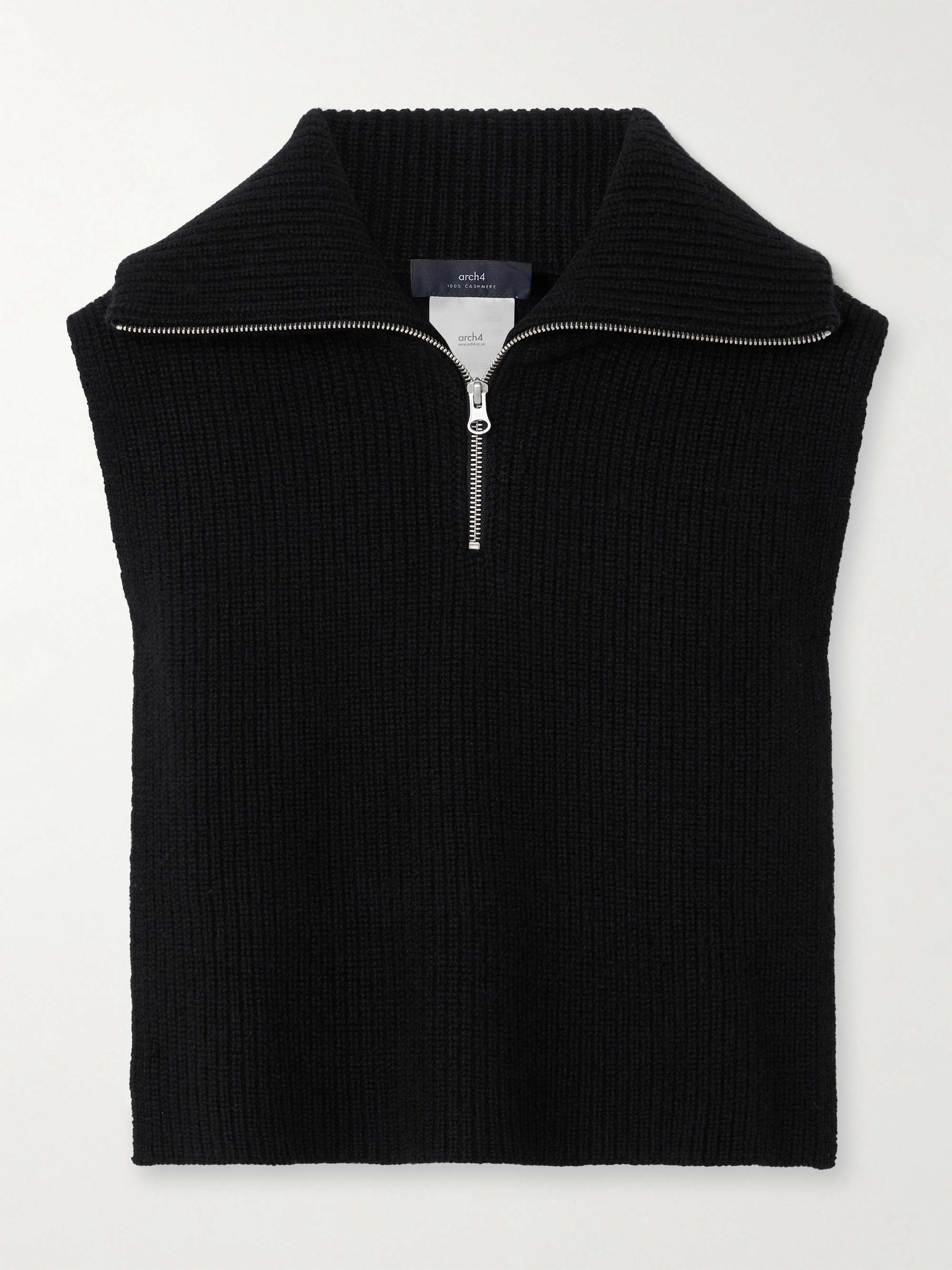 Jetta ribbed cashmere half-zip snood view