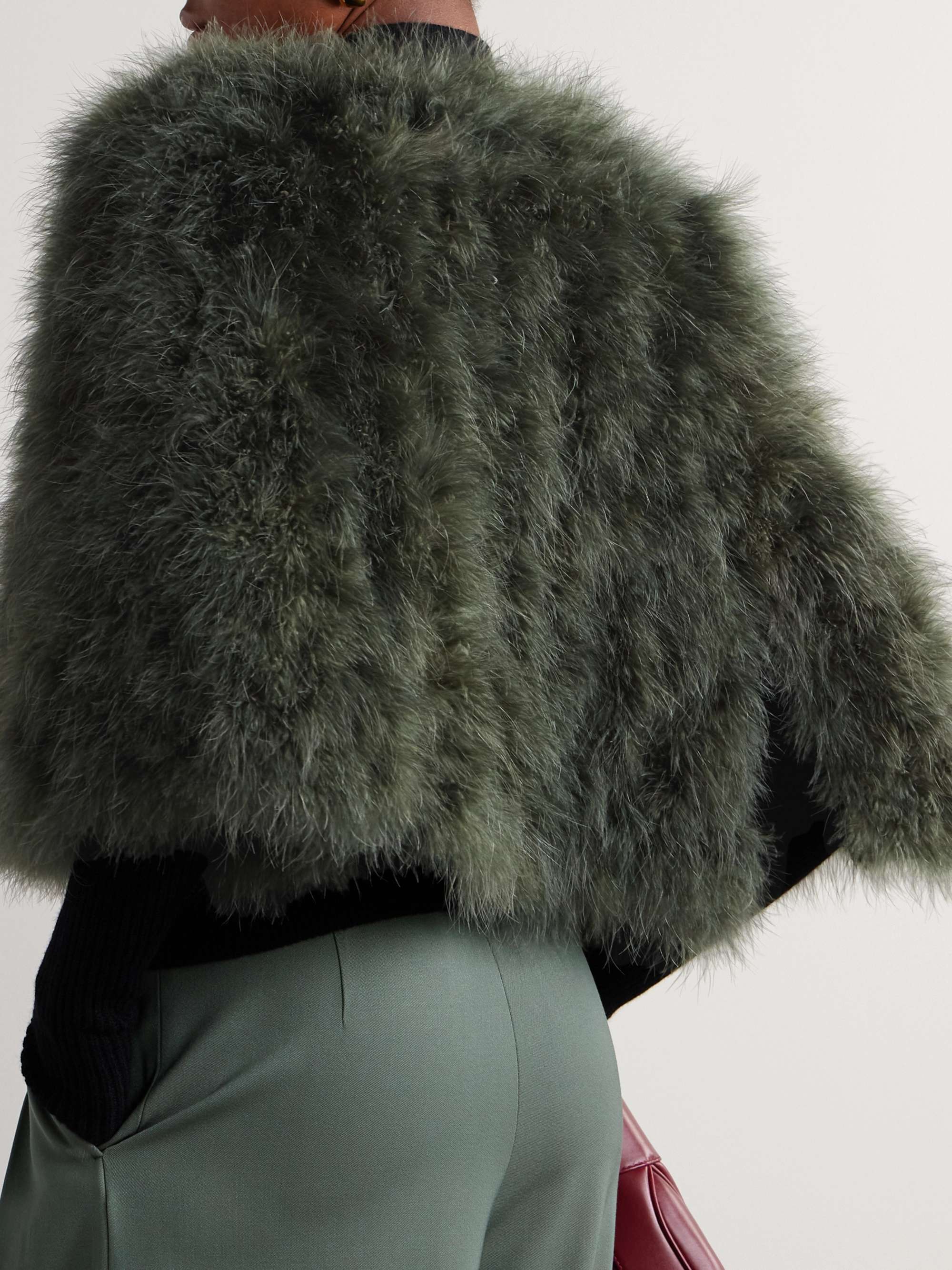 Cropped feather jacket view