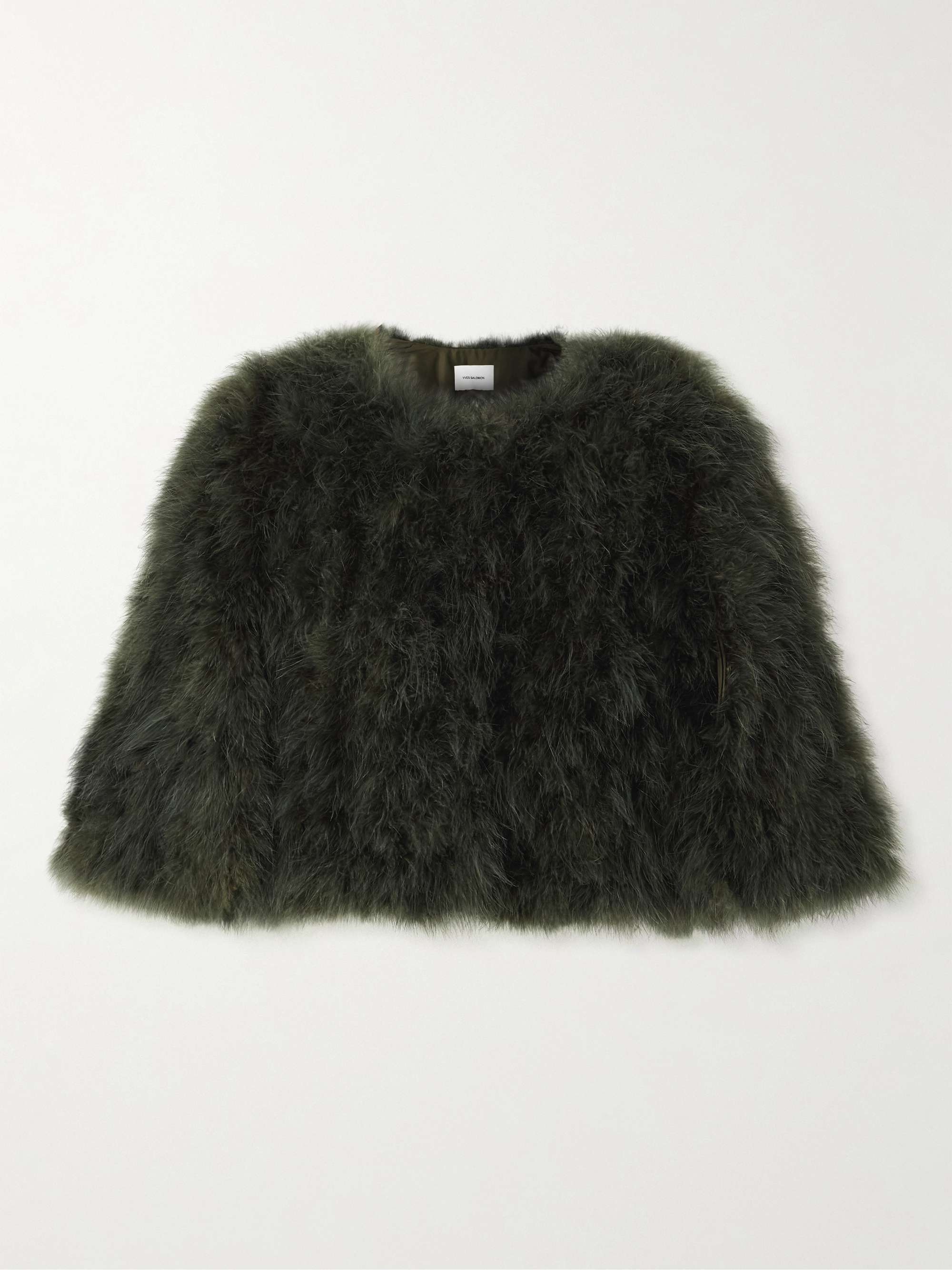 Cropped feather jacket view