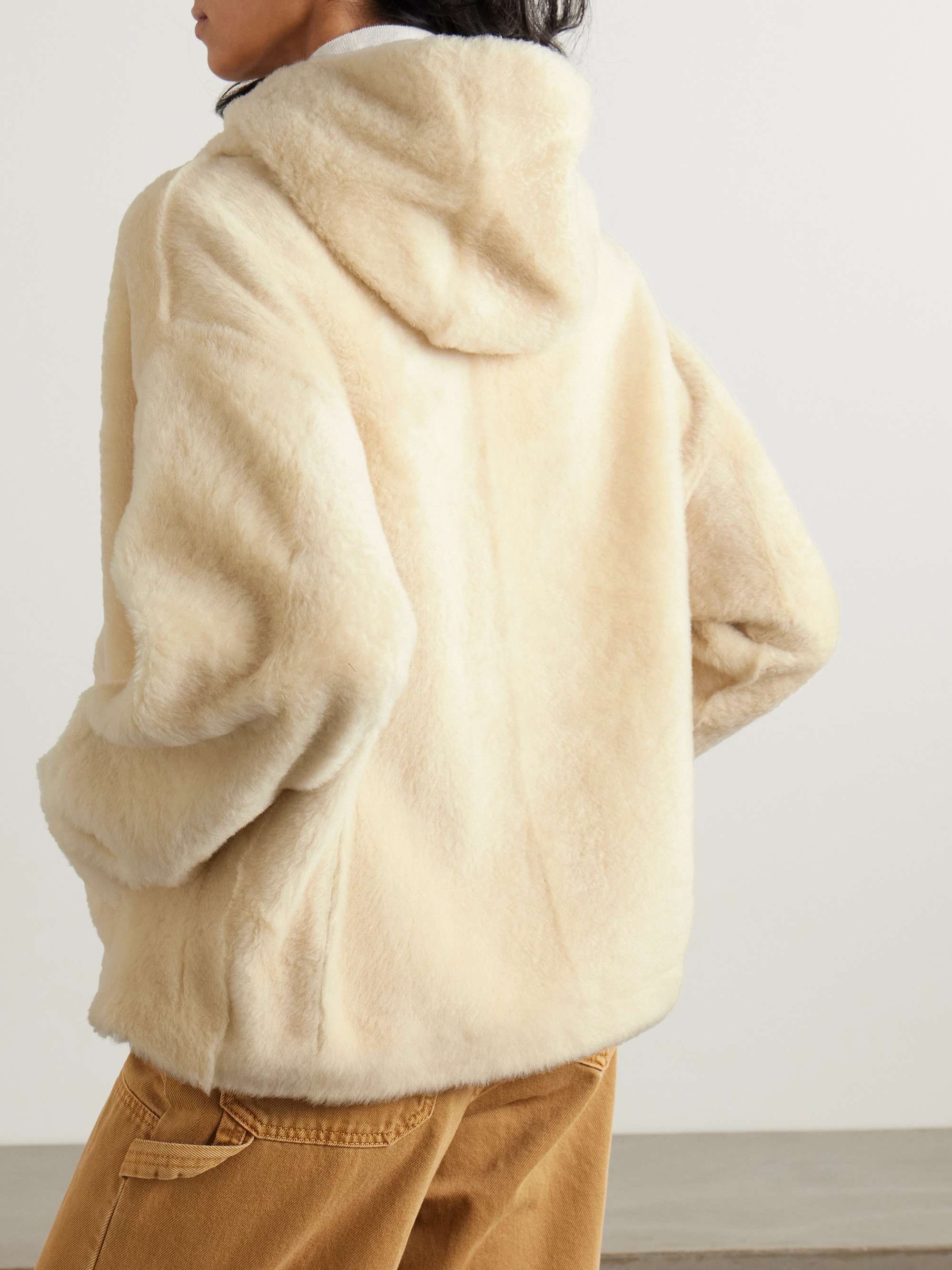 Hooded shearling jacket view