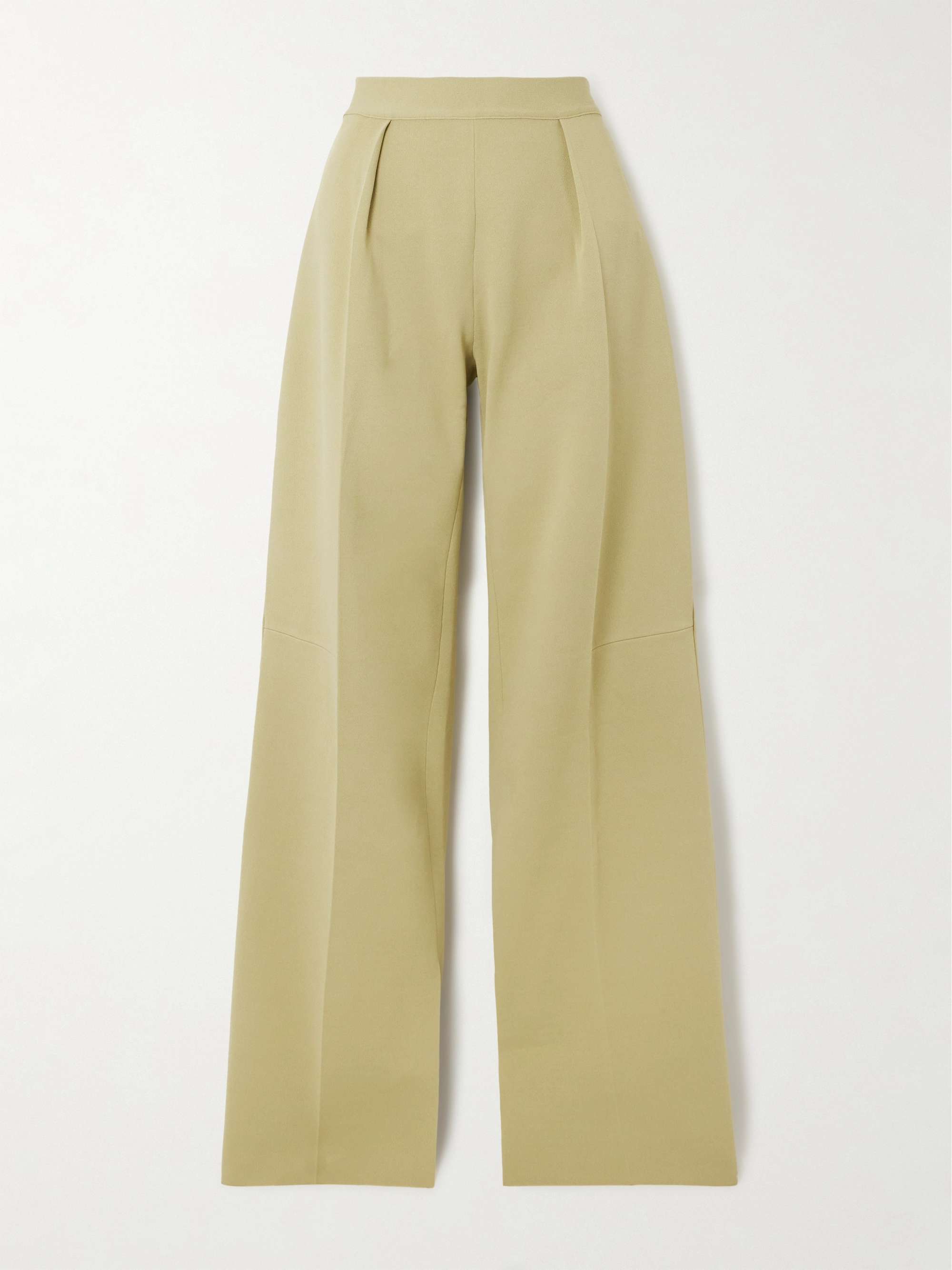 Pleated knitted straight-leg pants view