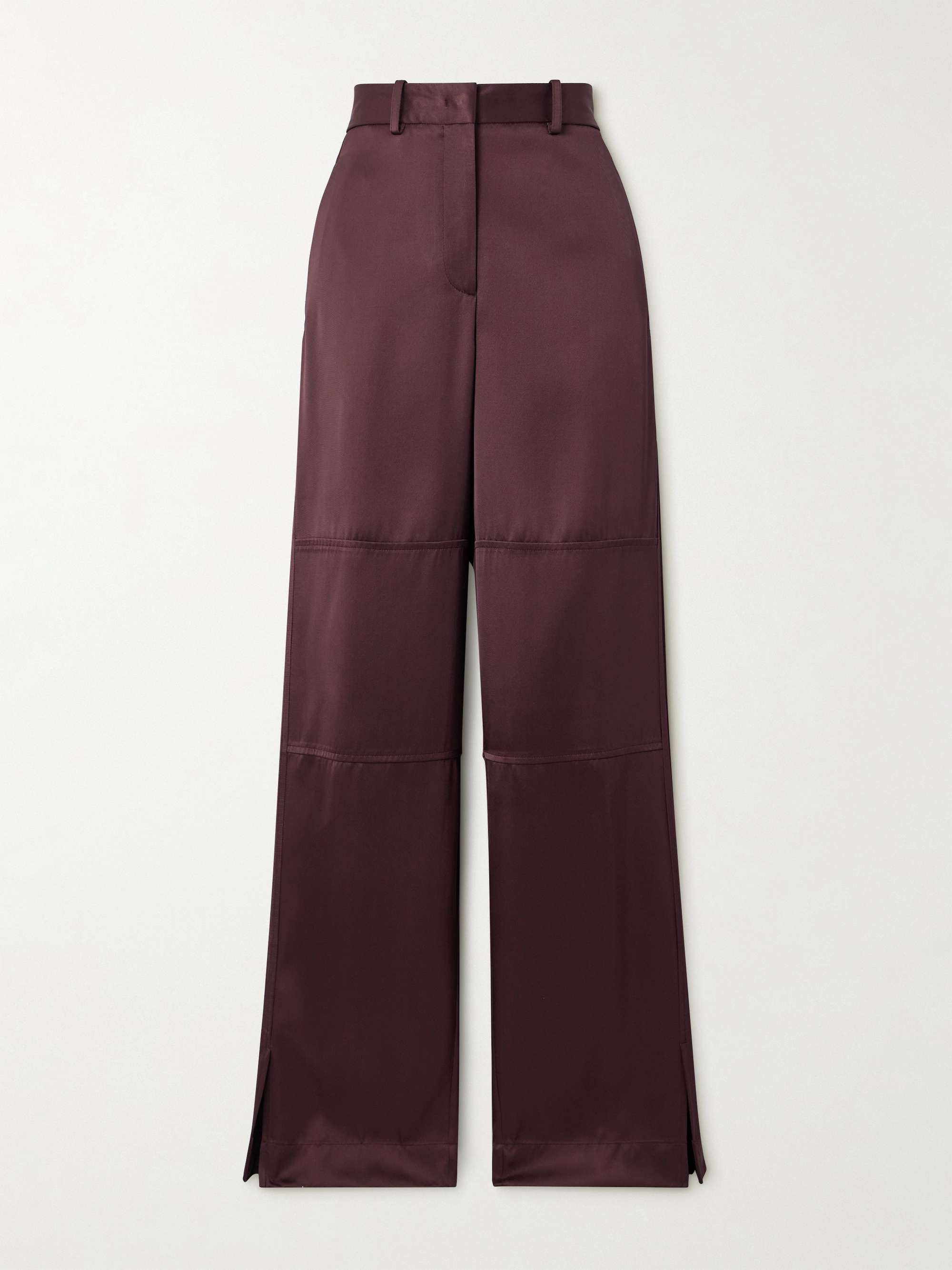 Satin-twill straight-leg pants view