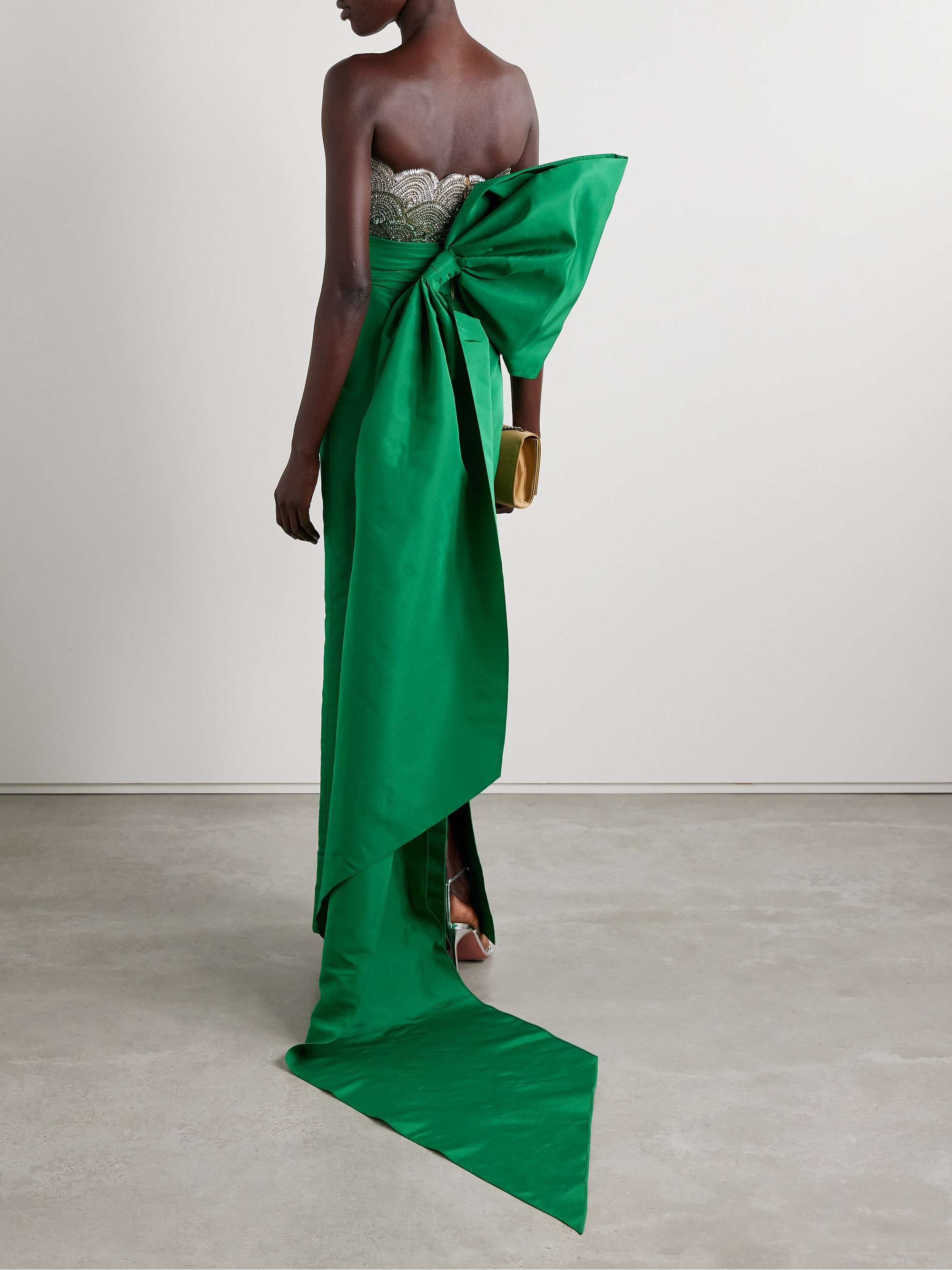 Strapless silk-faille and embellished tulle gown view