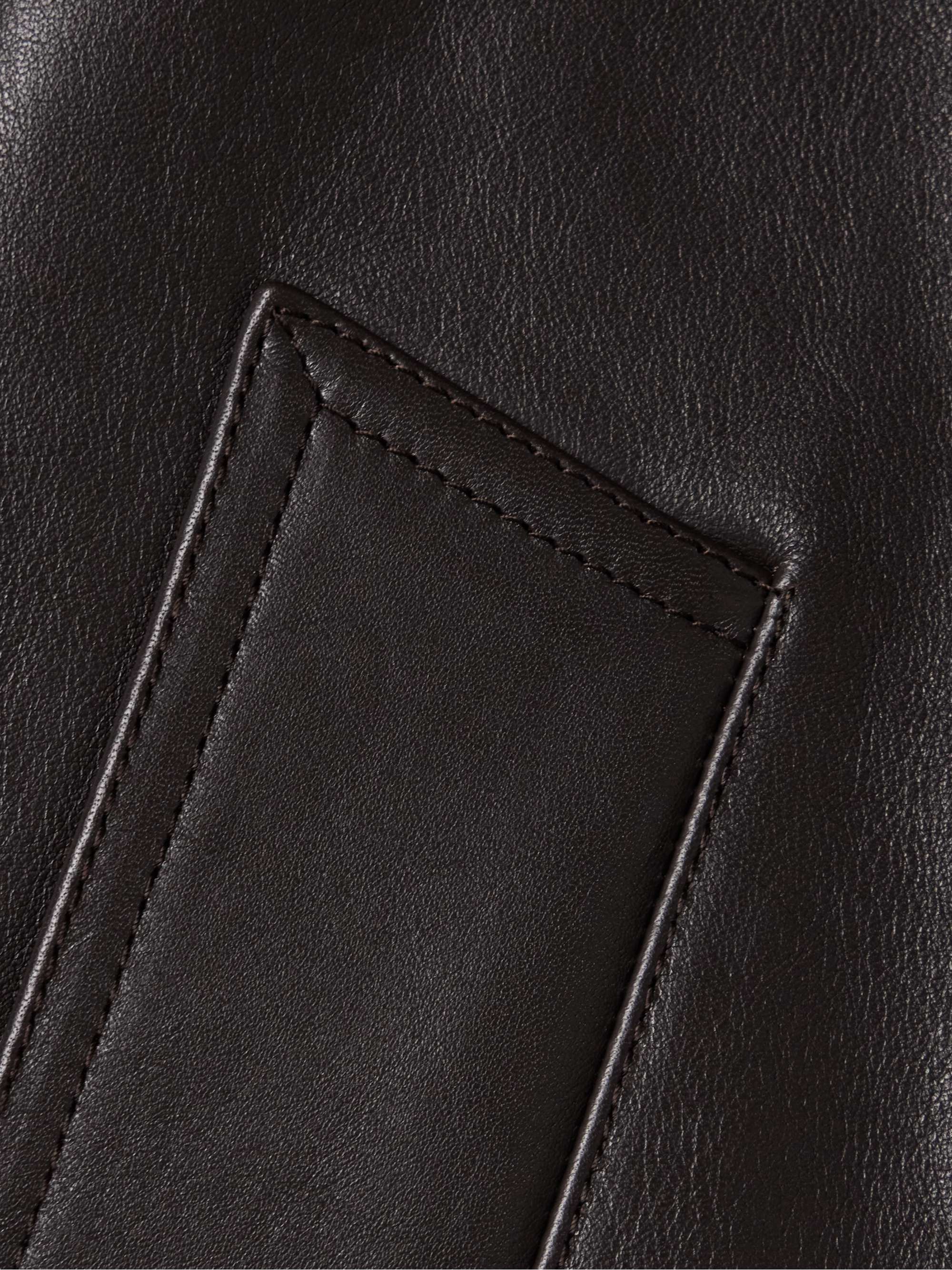 Shearling-trimmed leather jacket view