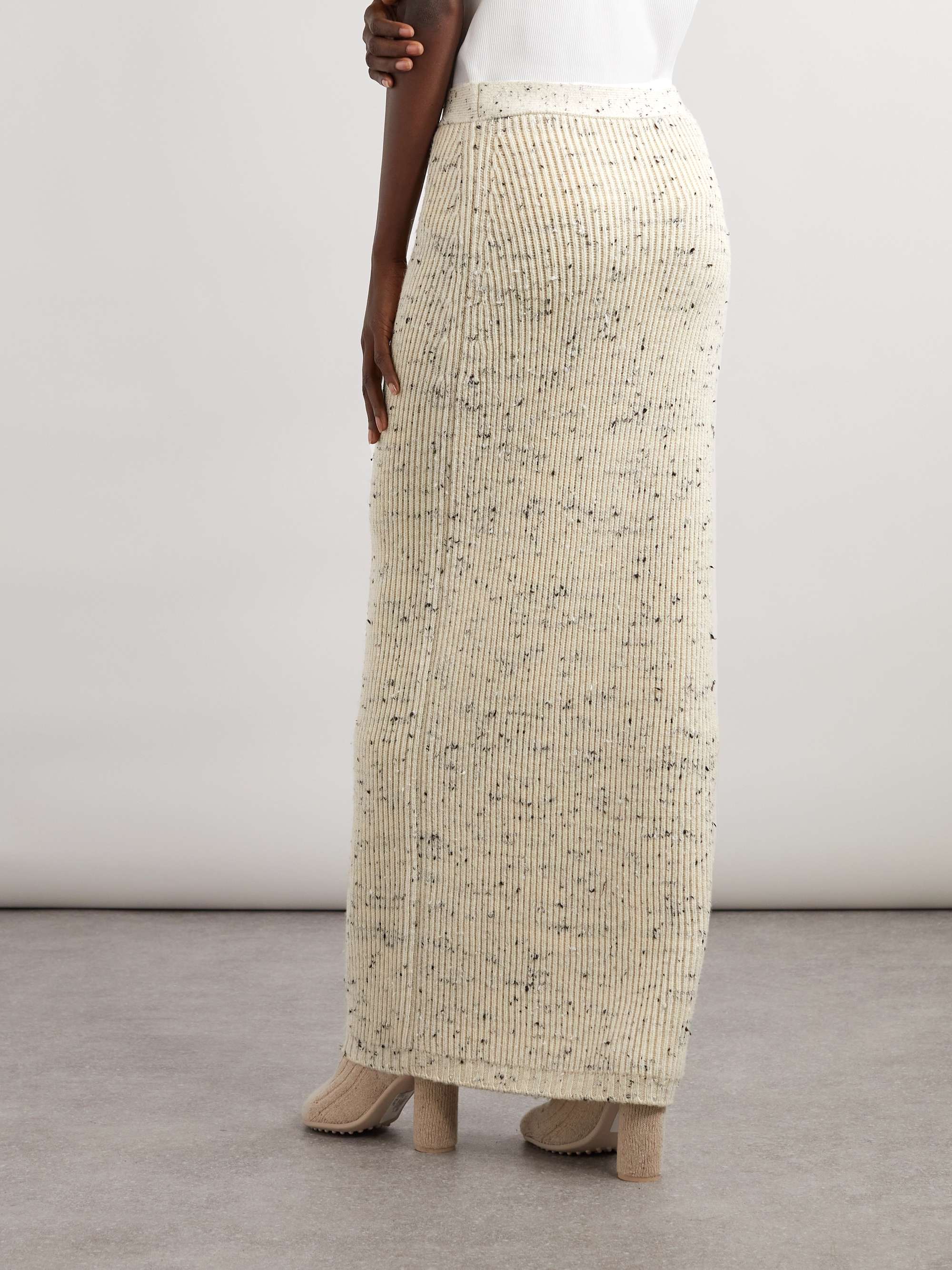 Ribbed wool-blend maxi skirt view
