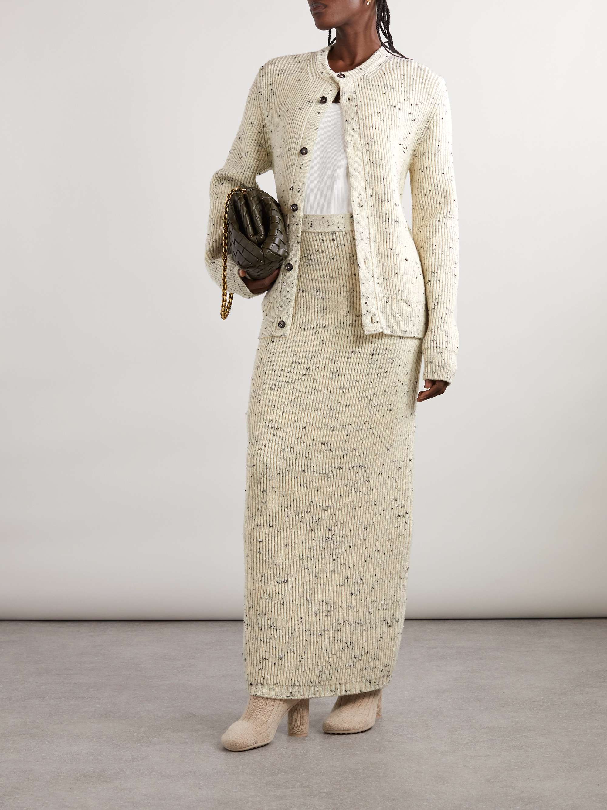 Ribbed wool-blend maxi skirt view