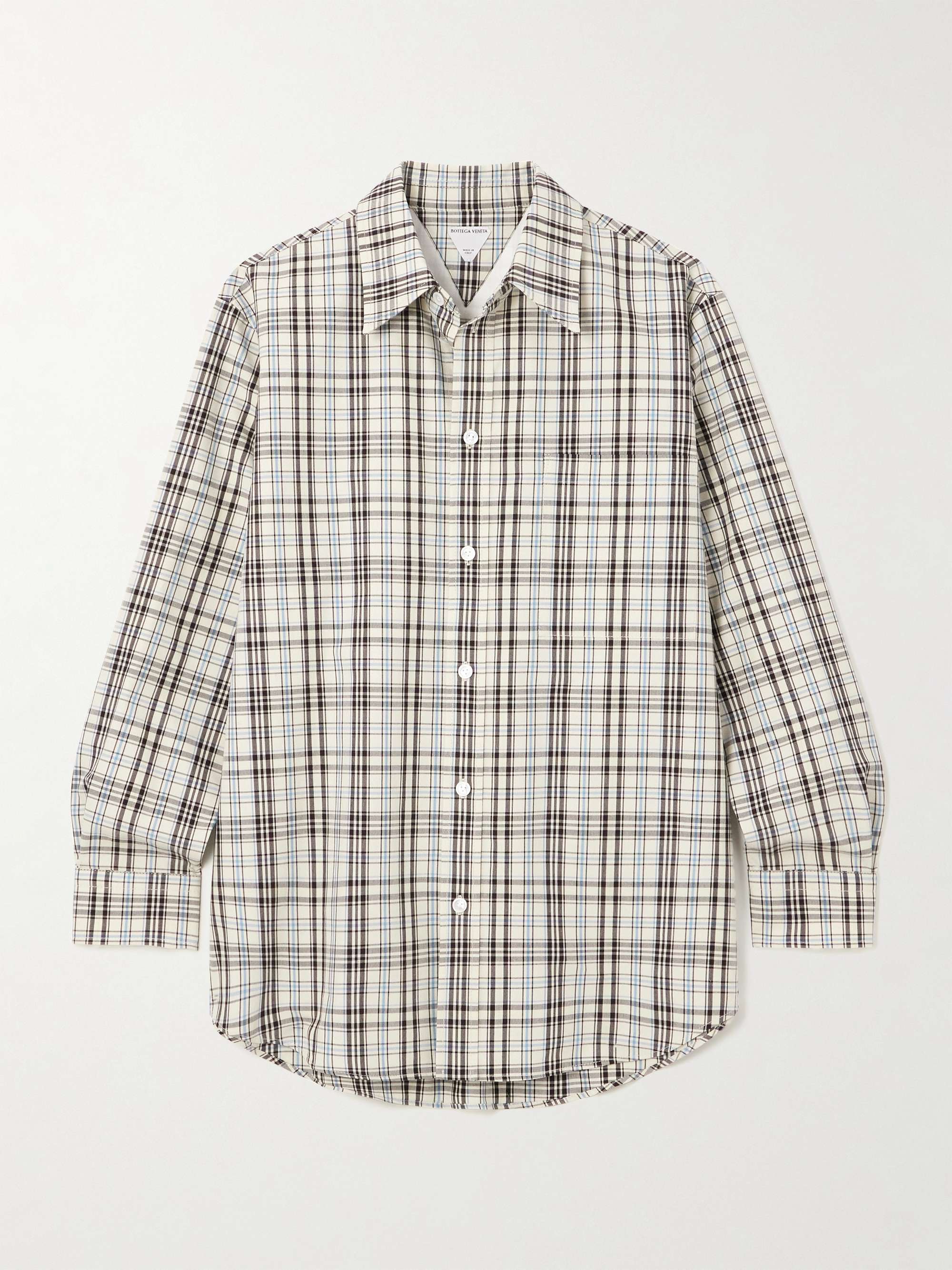 Oversized checked cotton shirt view
