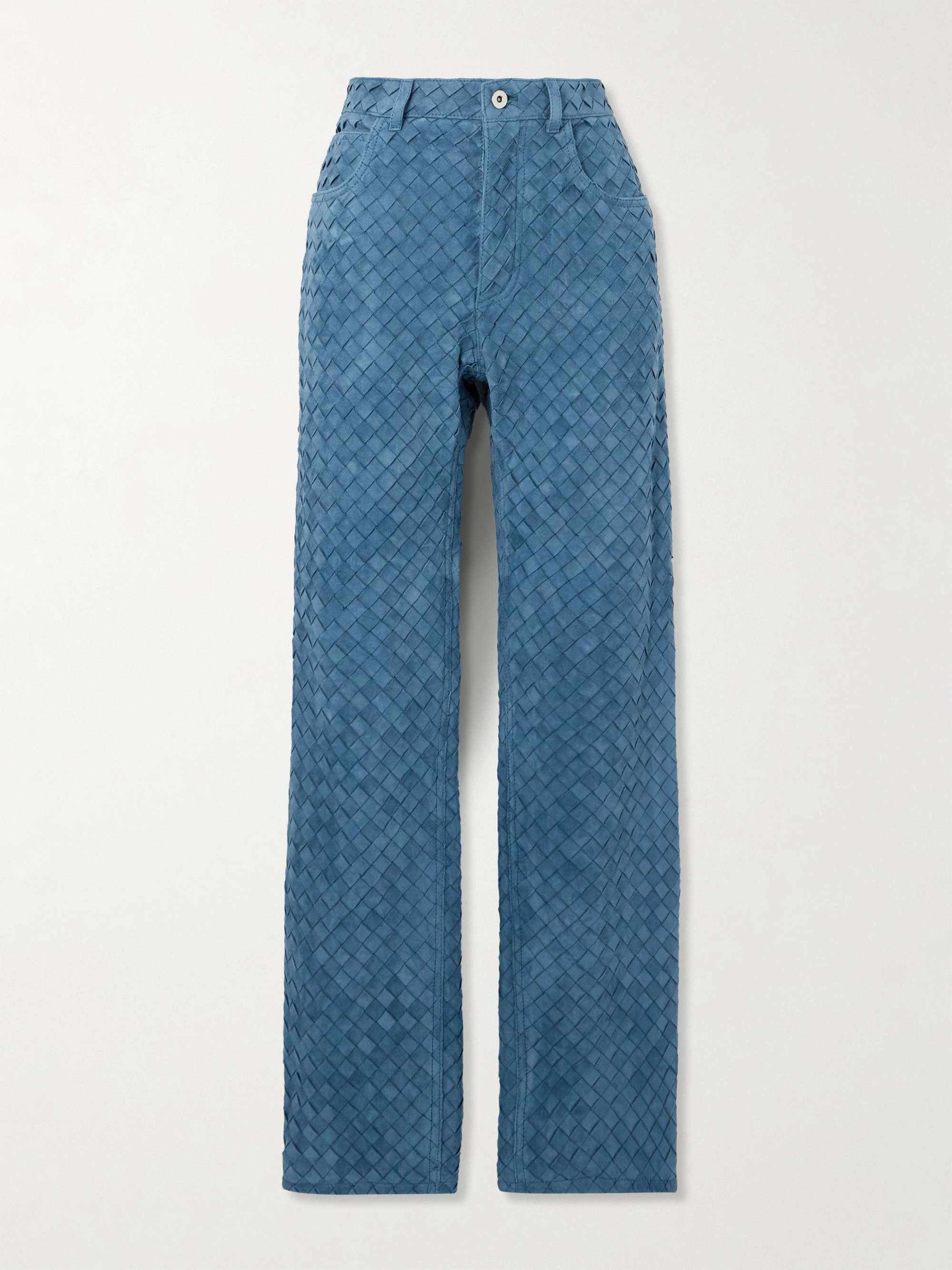 Intrecciato suede straight-leg pants view