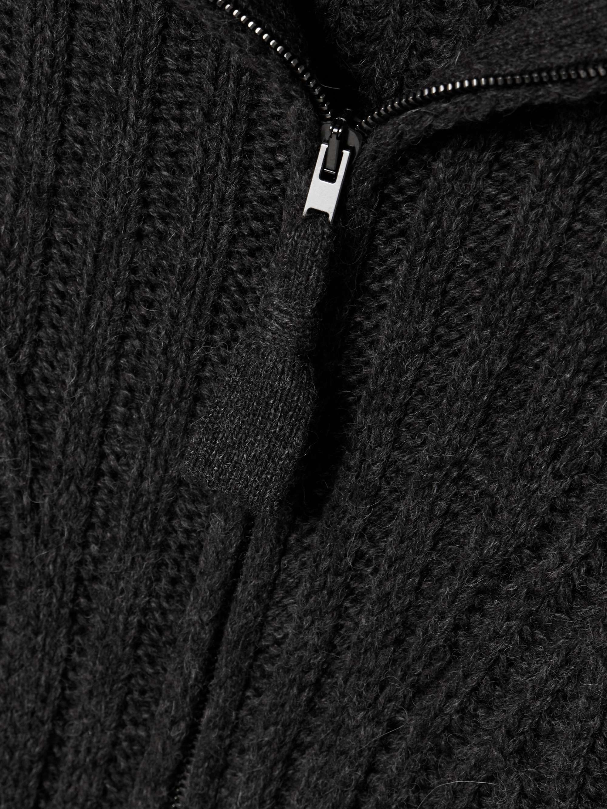 Ribbed alpaca and yak-blend cardigan view