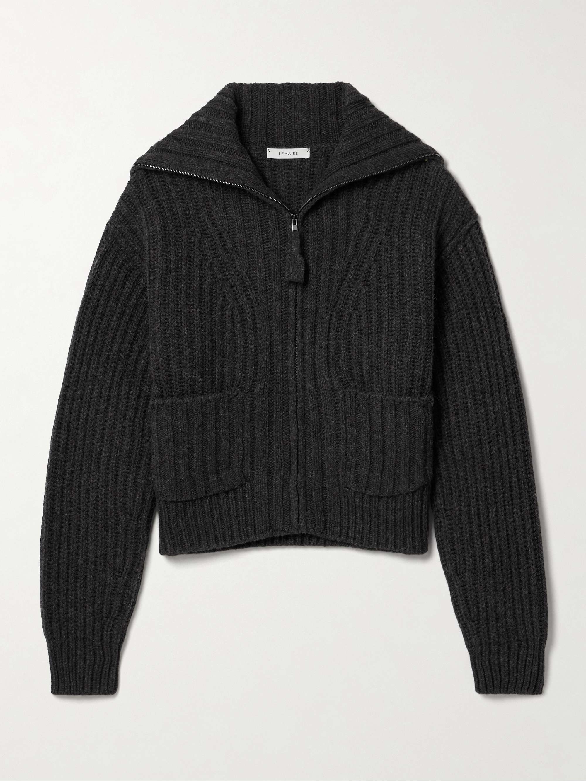 Ribbed alpaca and yak-blend cardigan view