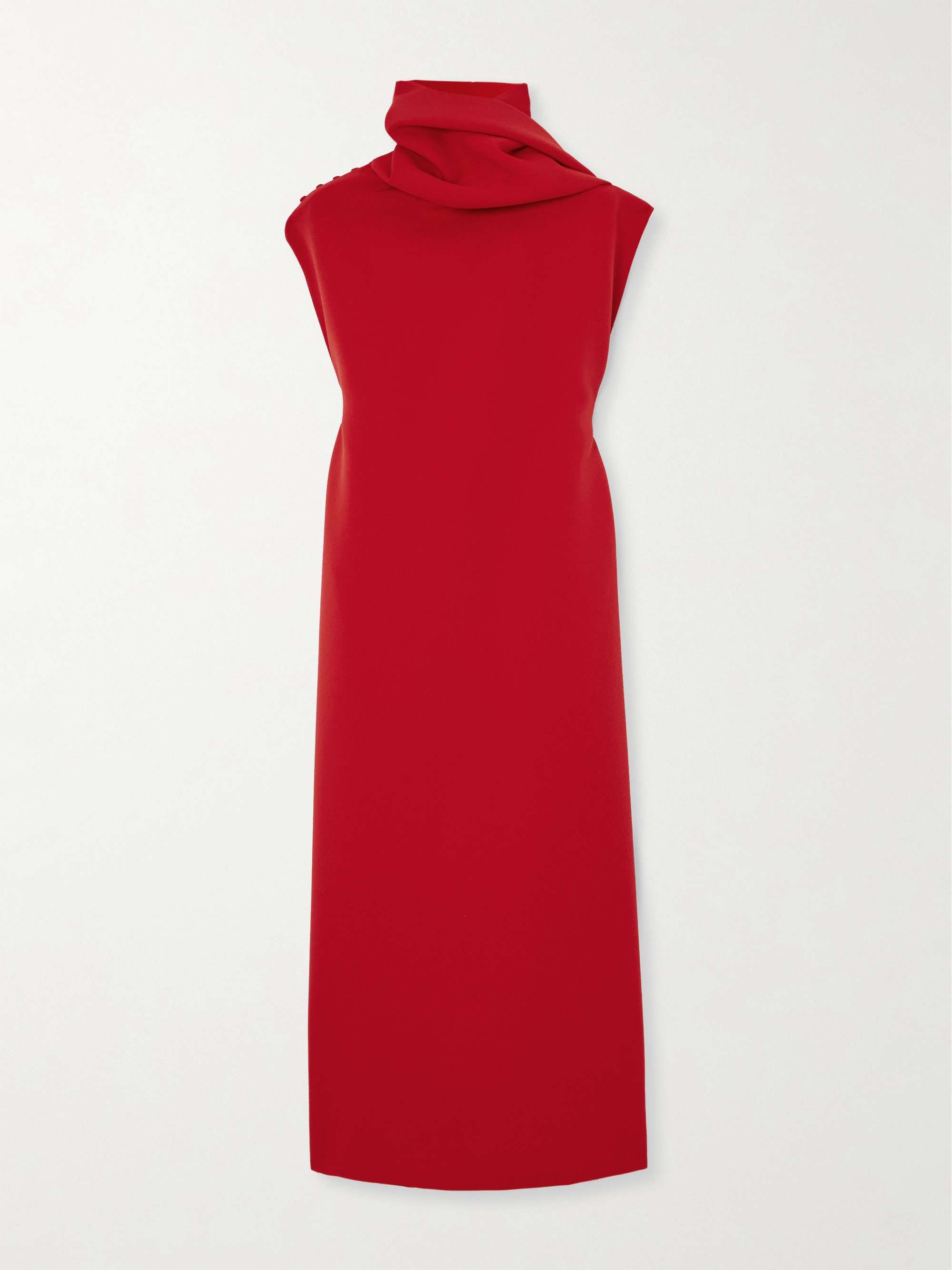 Scarf-detailed crepe midi dress view