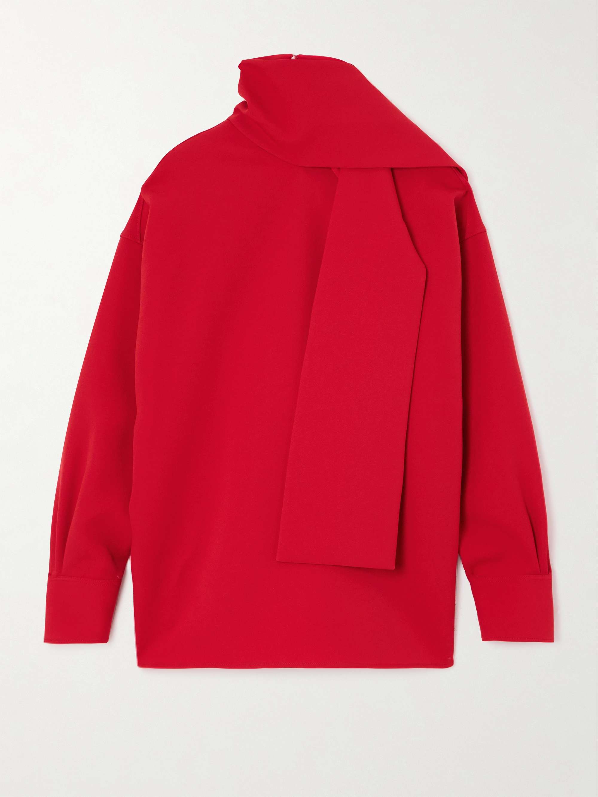 Scarf-detailed twill blouse view