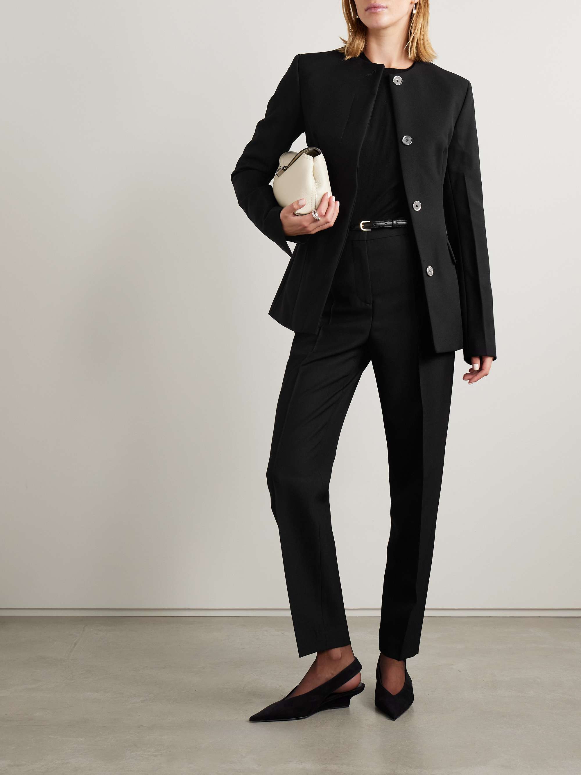 Wool-blend grain de poudre jacket view