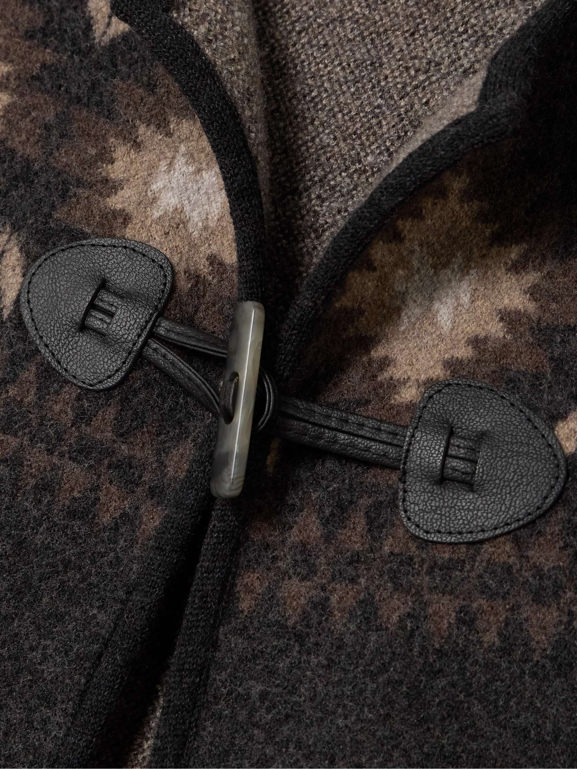 Hovden belted leather-trimmed wool vest view