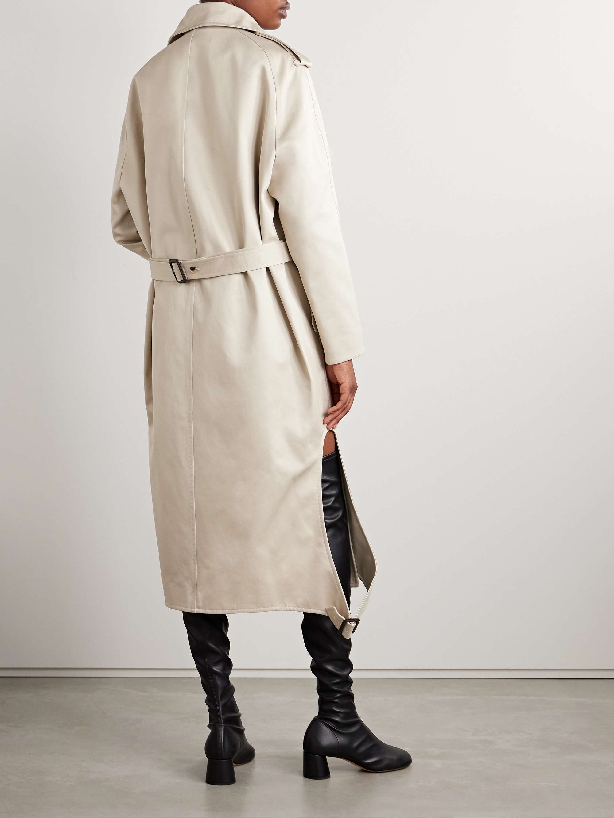 Asymmetric cotton-gabardine trench coat view