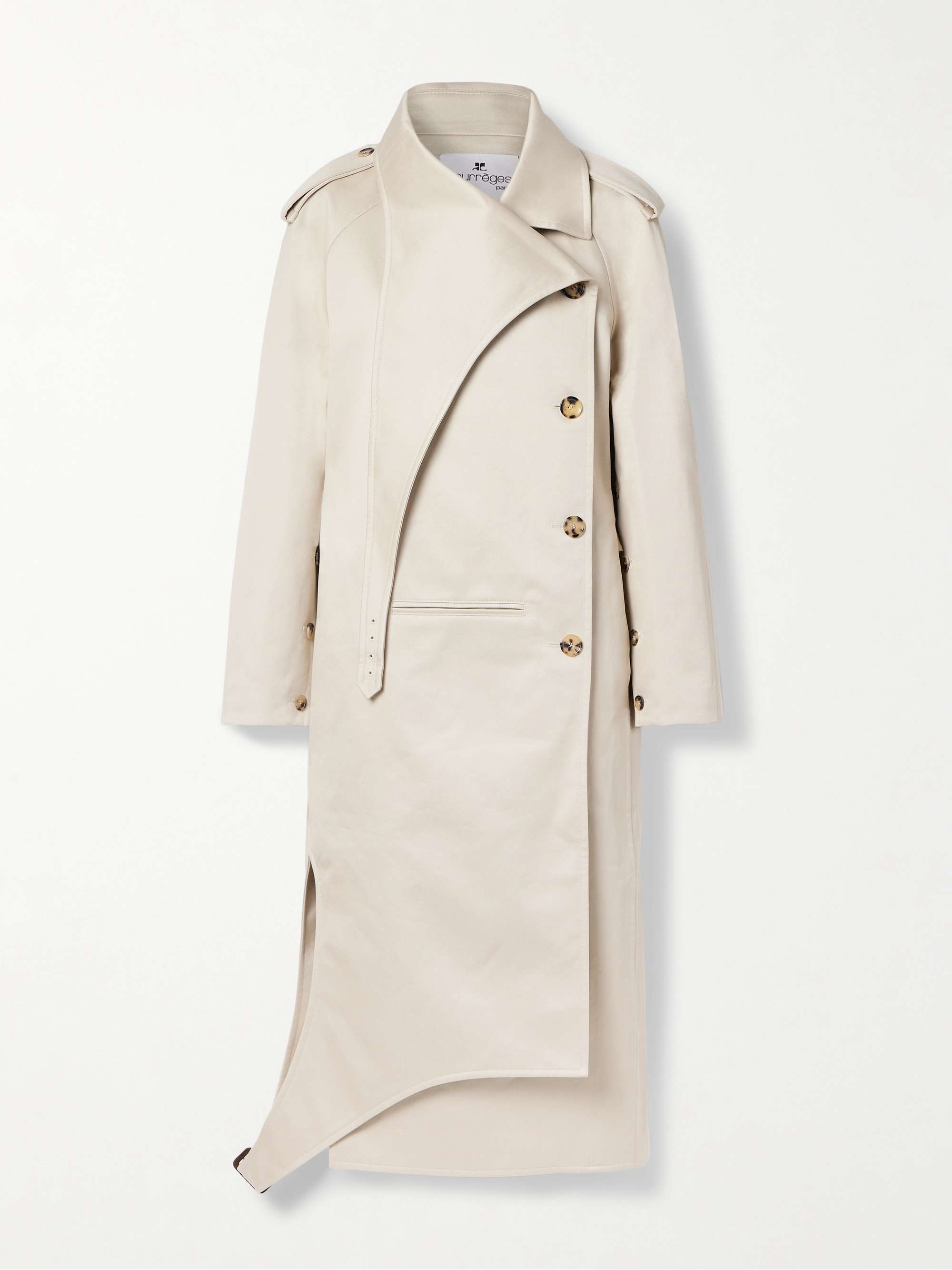 Asymmetric cotton-gabardine trench coat view