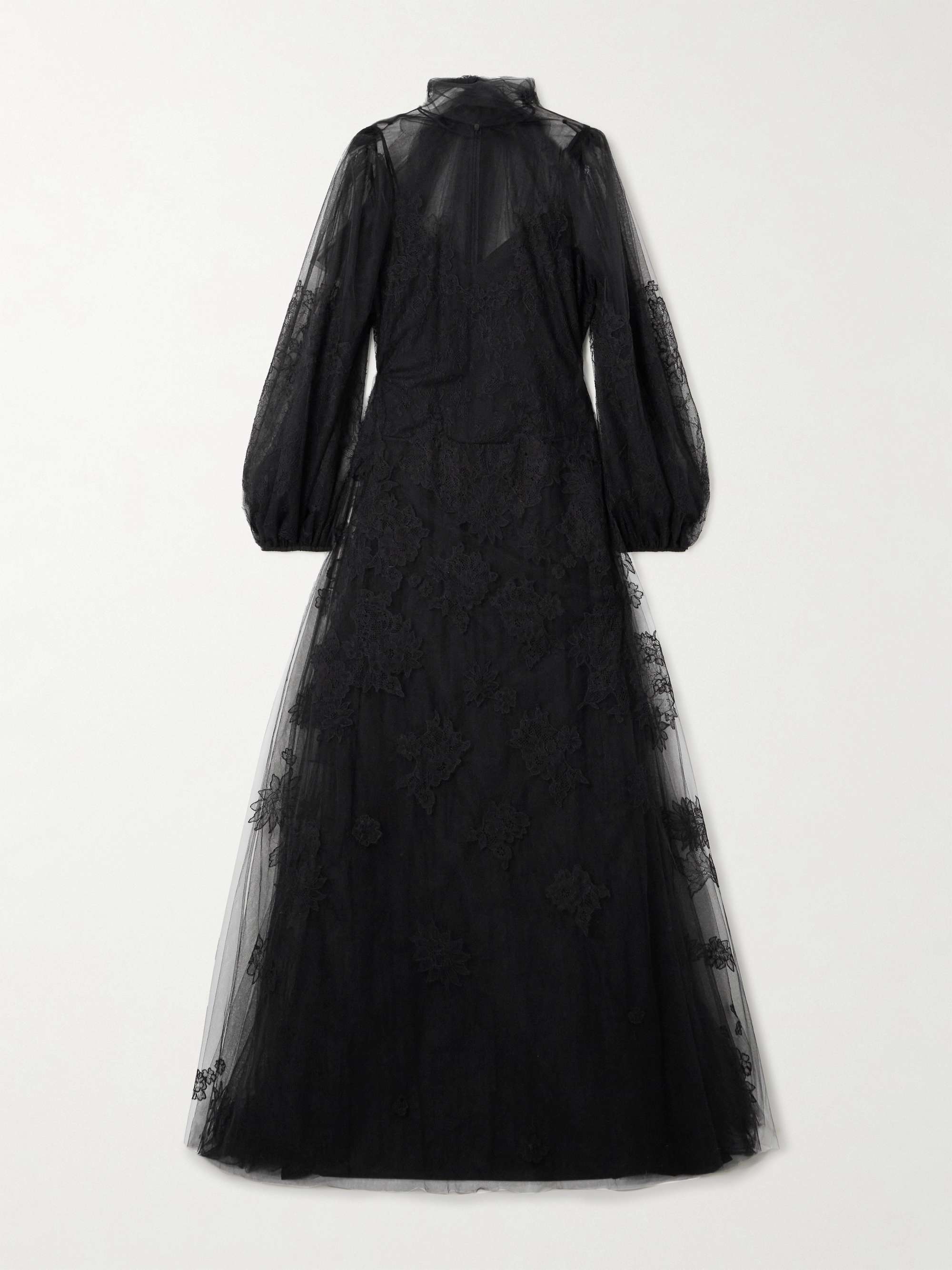 Open-back appliquéd tulle gown view