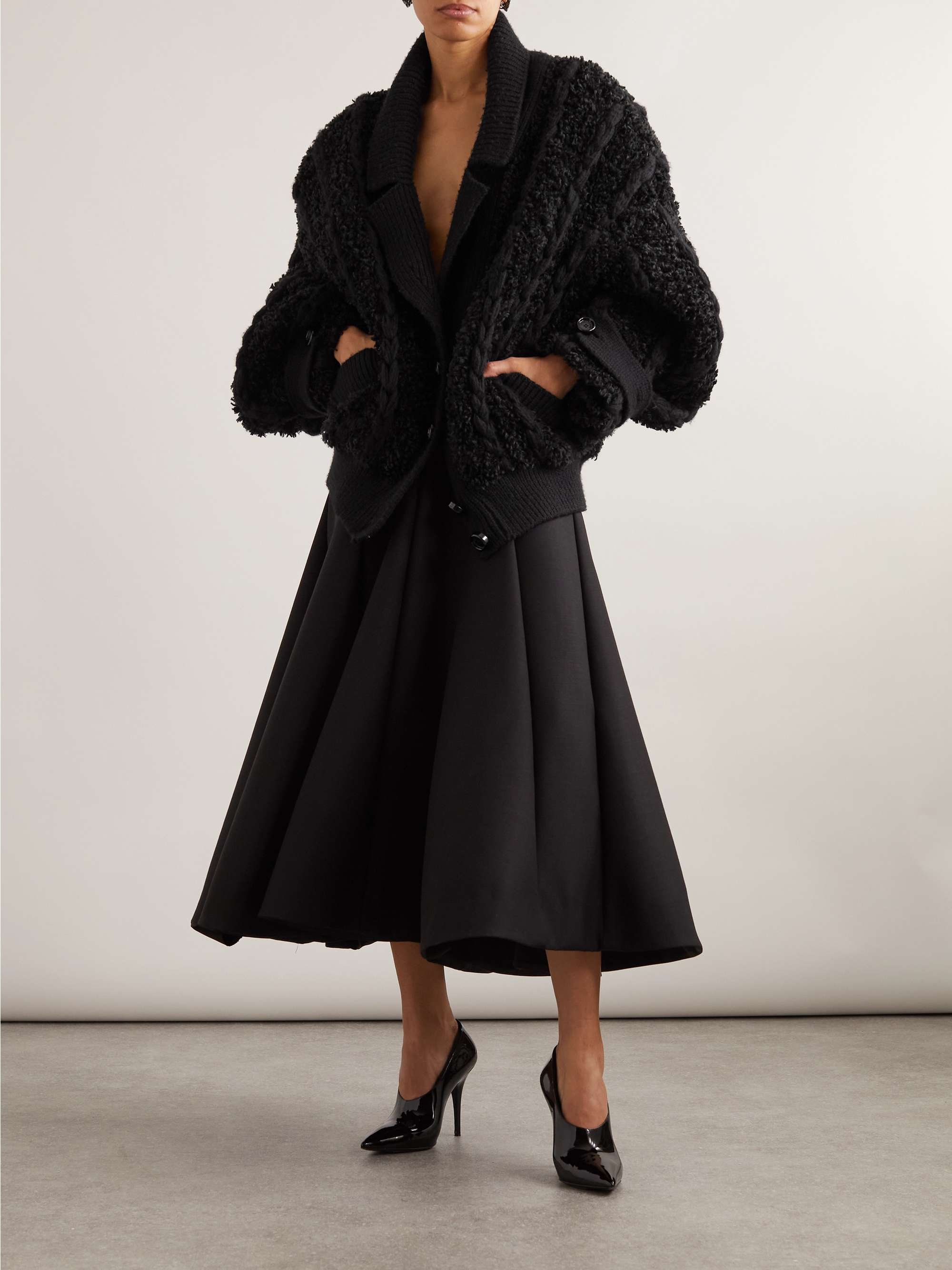 Oversized braided bouclé cardigan view