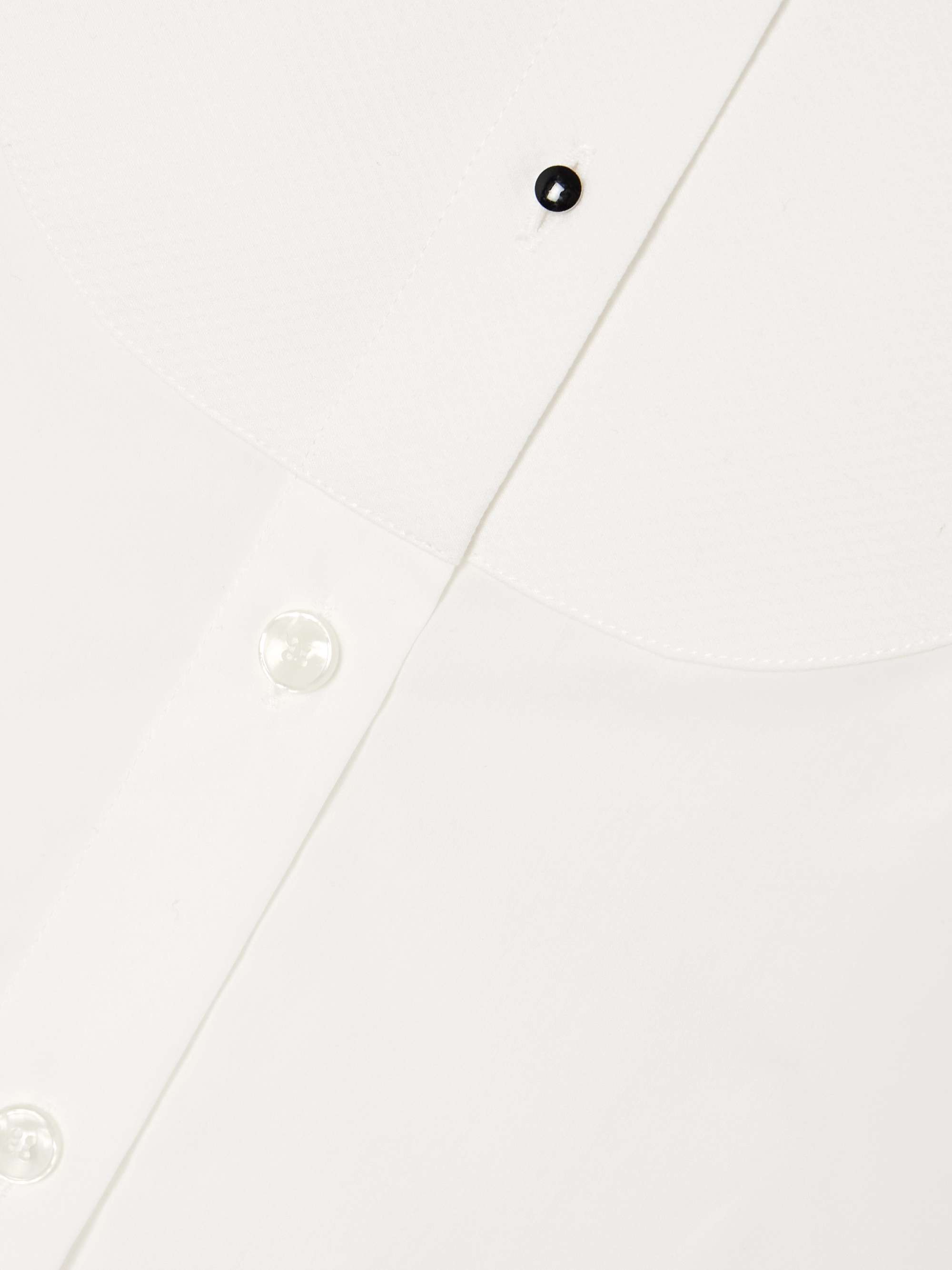 Piqué-trimmed paneled cotton-poplin shirt view