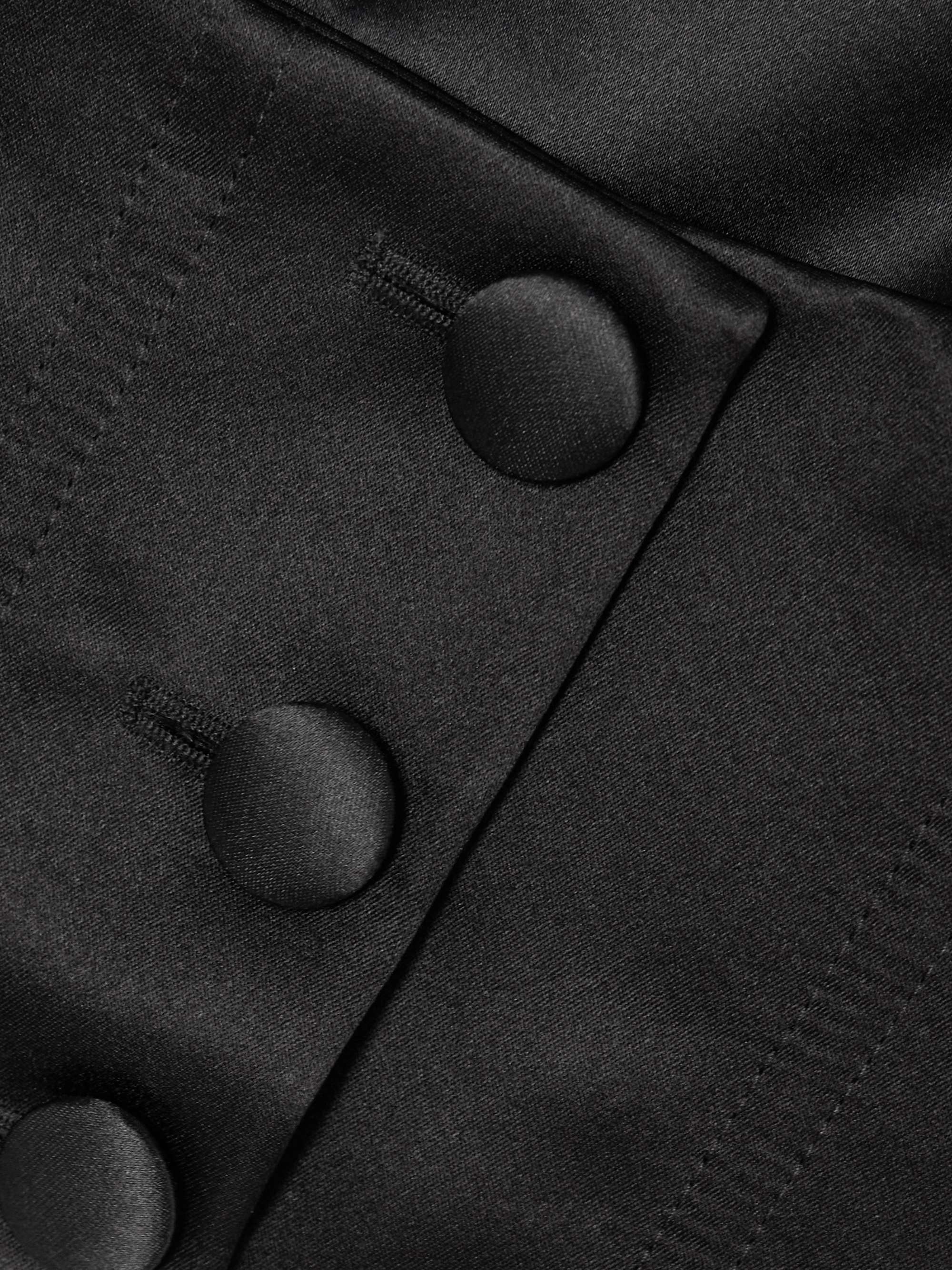 Double-breasted duchesse silk-satin vest view