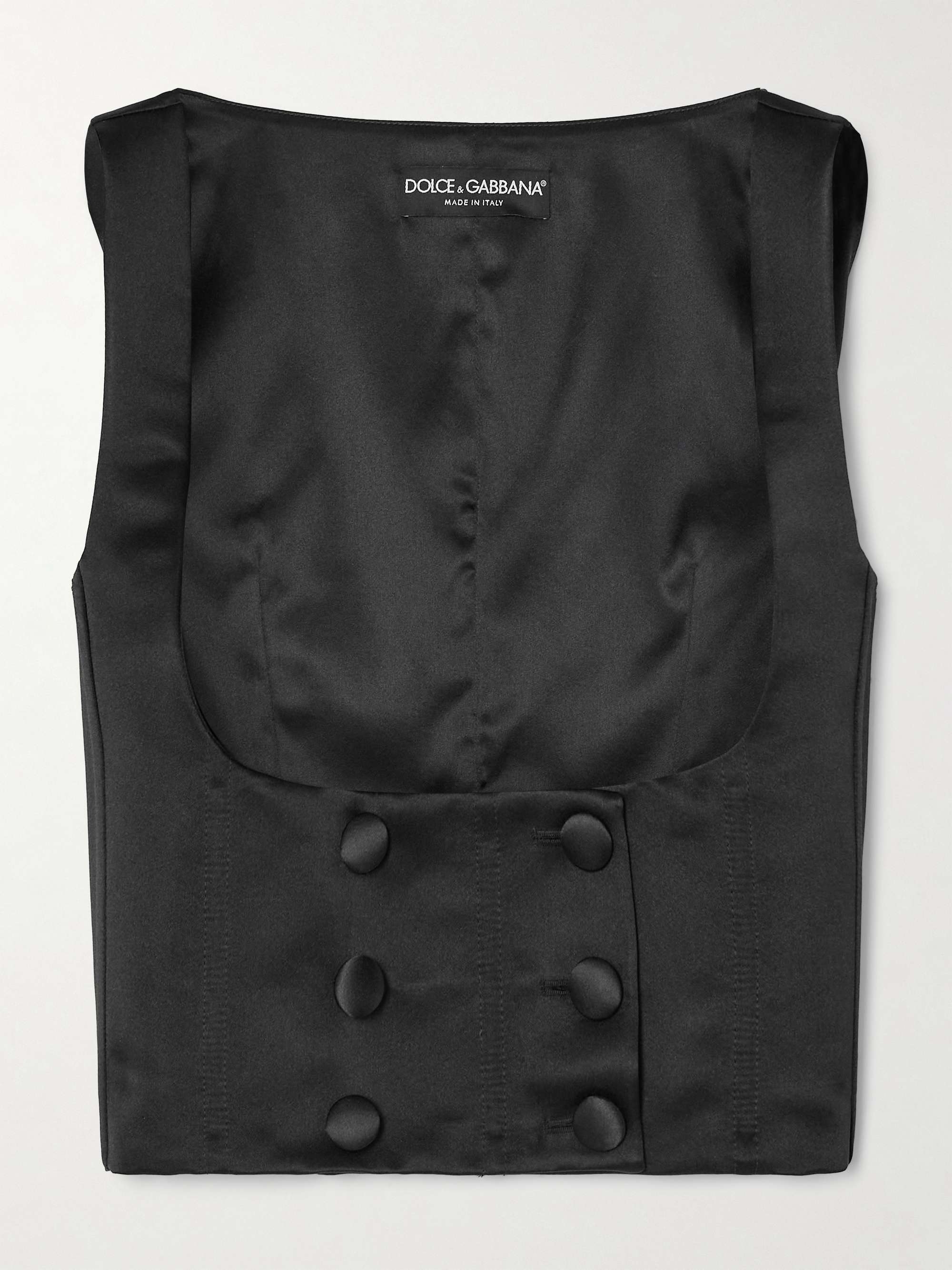 Double-breasted duchesse silk-satin vest view