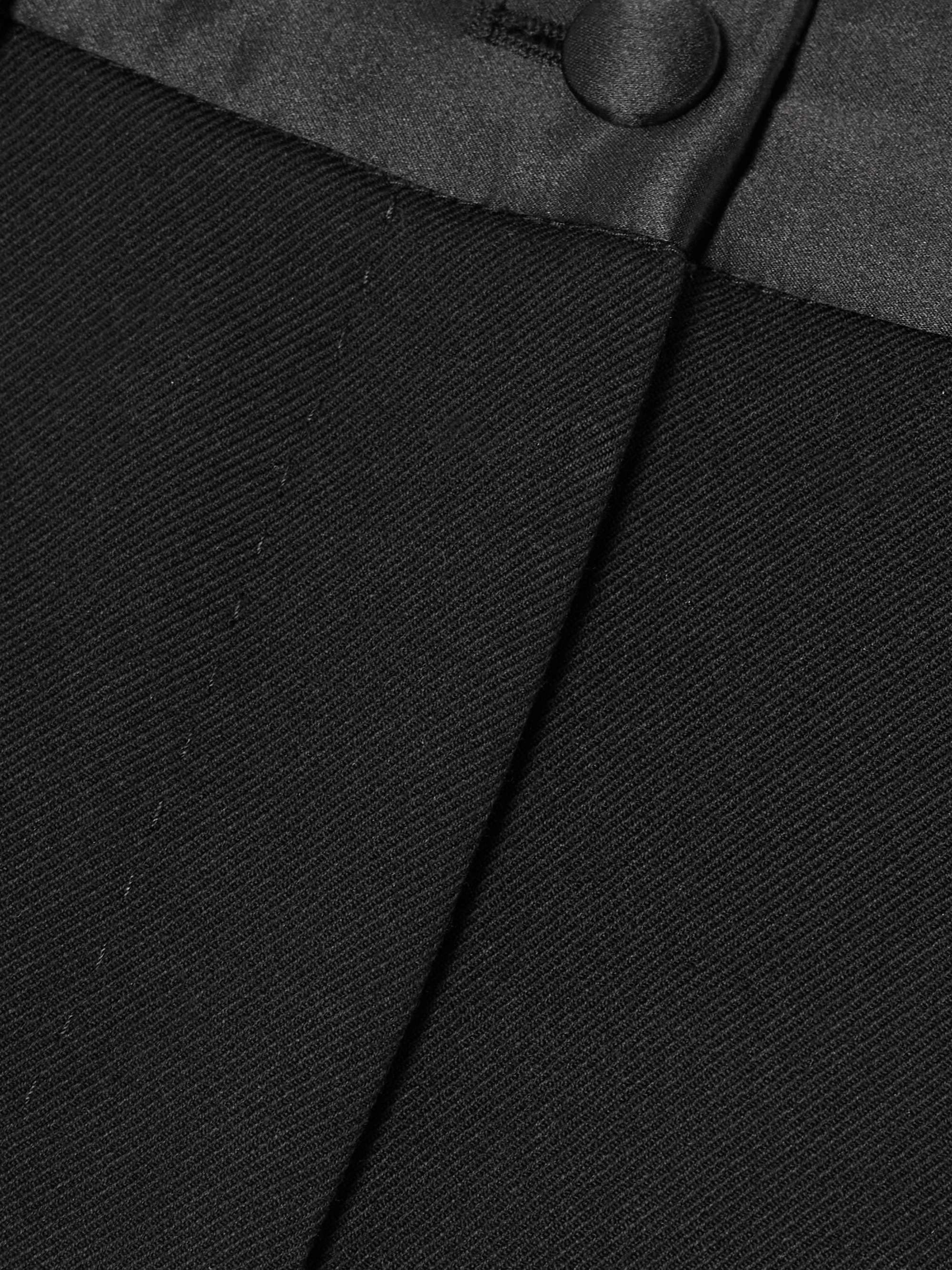 Satin-trimmed wool-blend shorts view