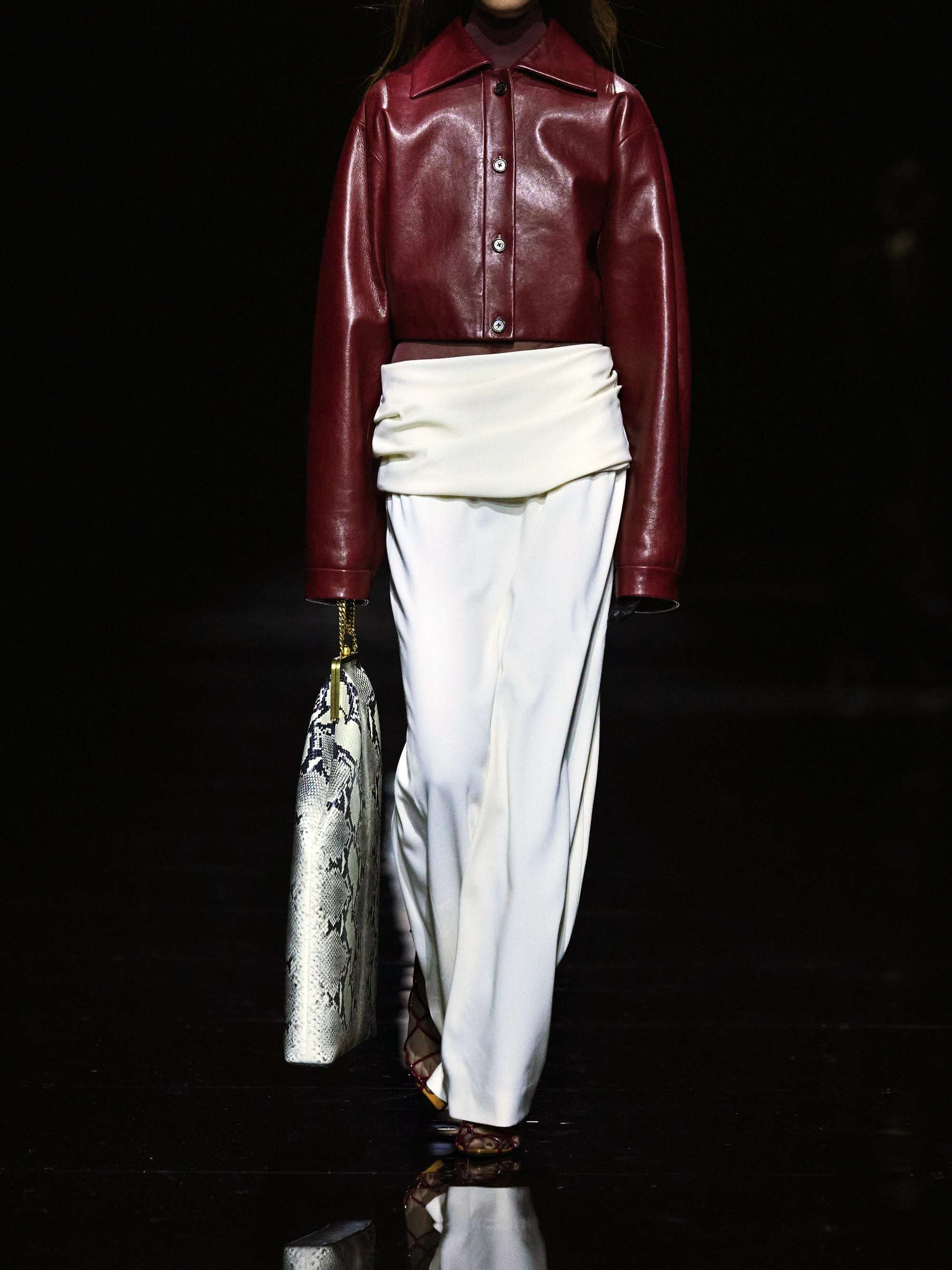 Sue cropped leather jacket view