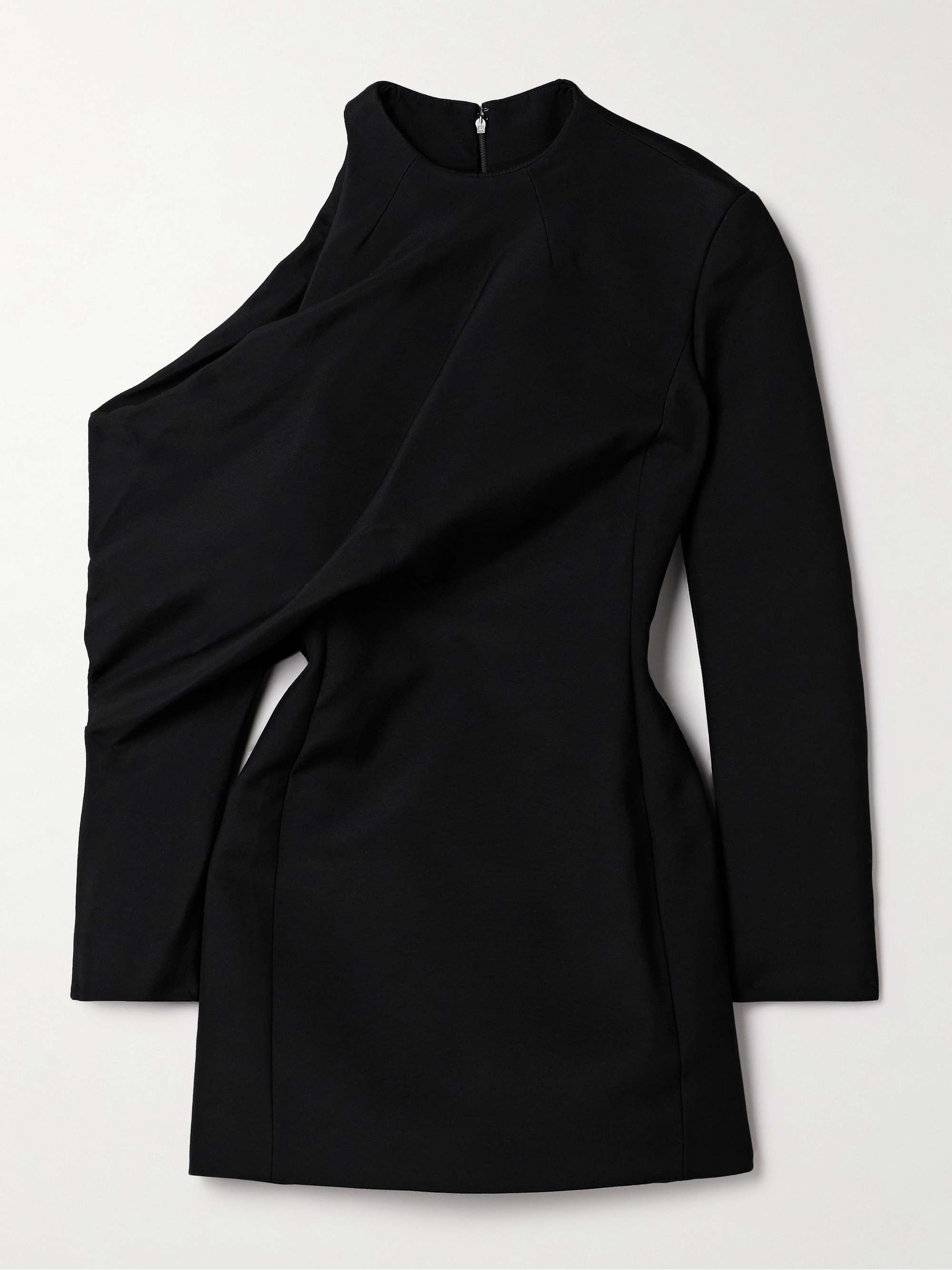 Tristan one-shoulder draped cady top view
