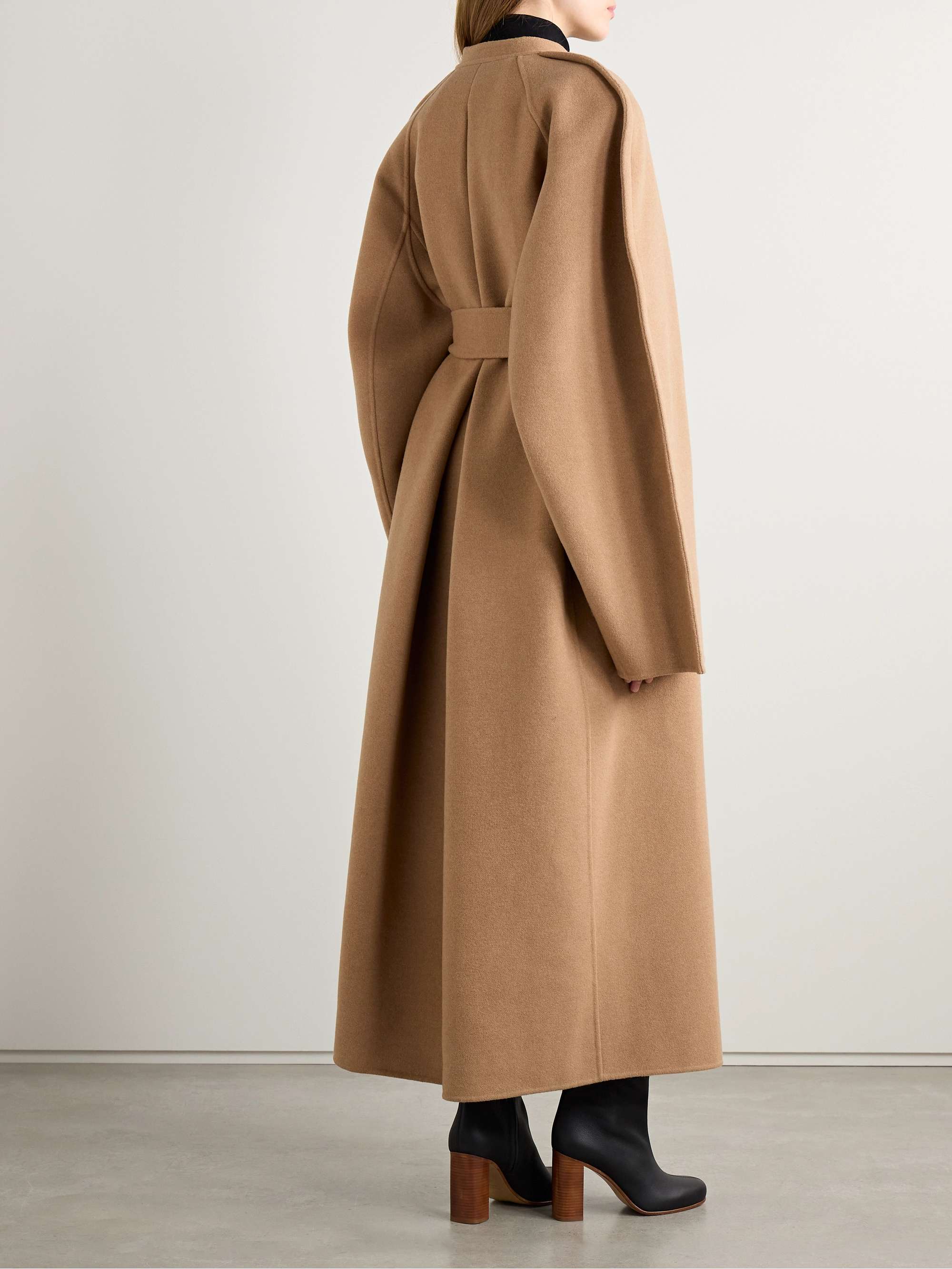 Rothen oversized belted wool coat view