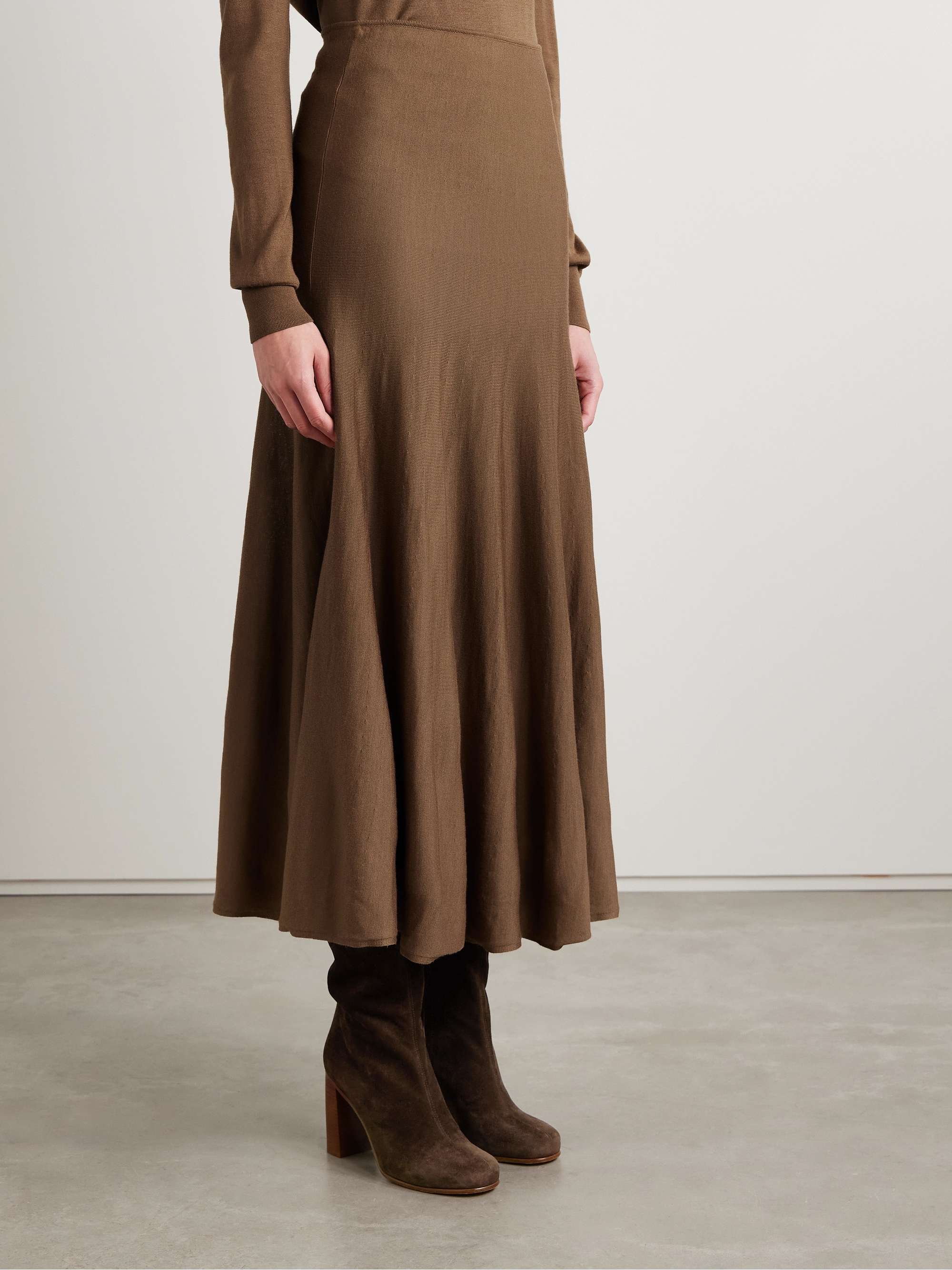 Mayu wool-blend midi skirt view
