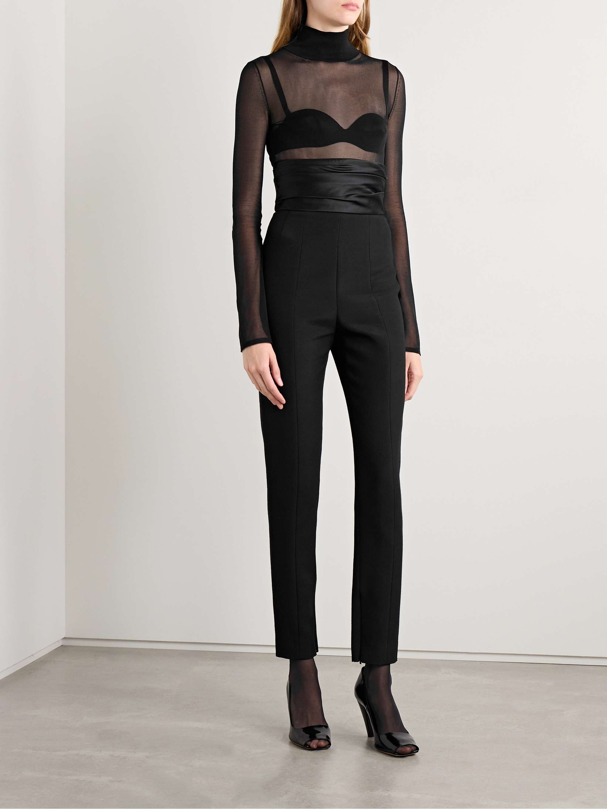 Tallin mesh turtleneck thong bodysuit view