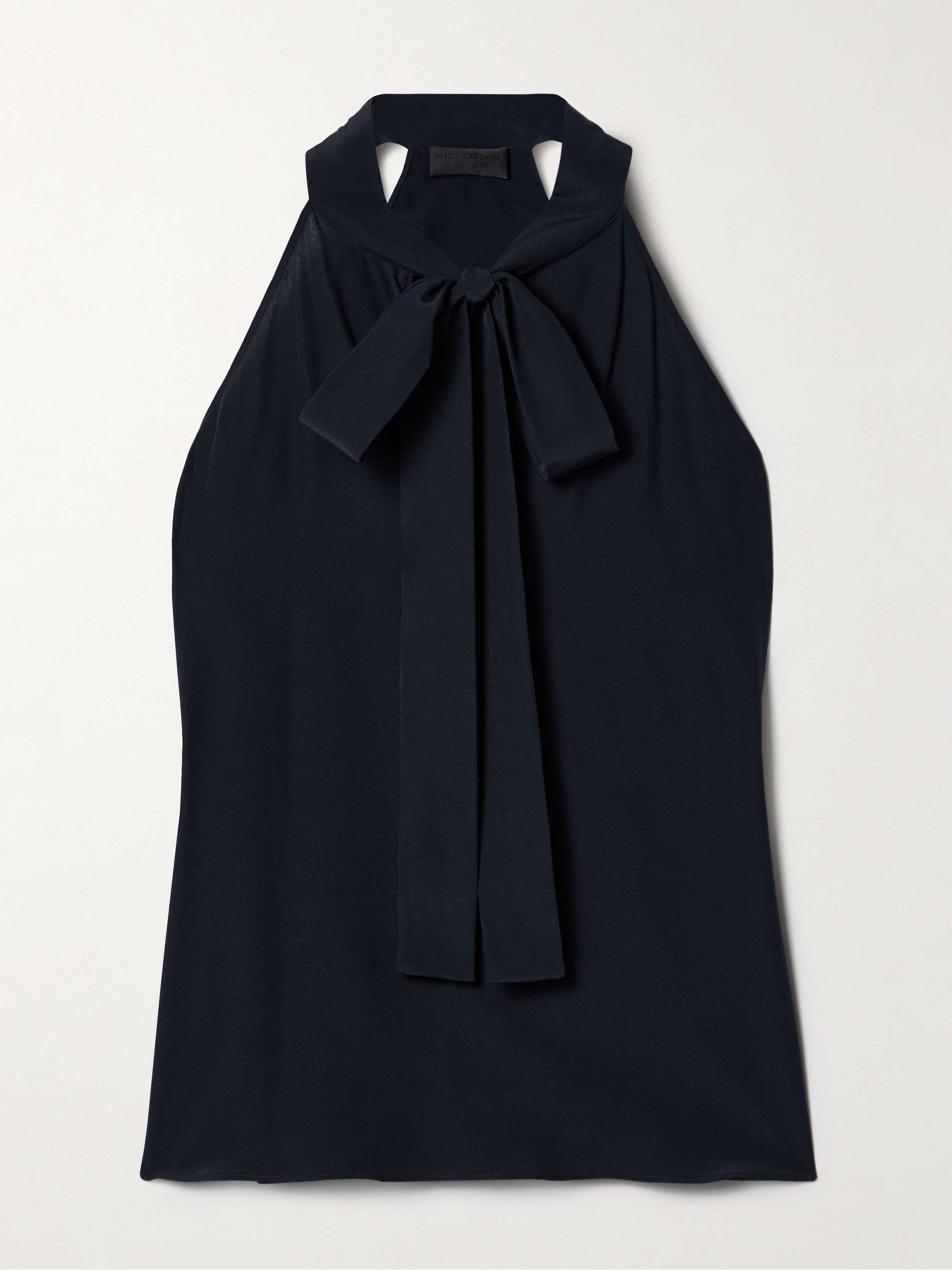 Zelie pussy-bow silk crepe de chine tank view