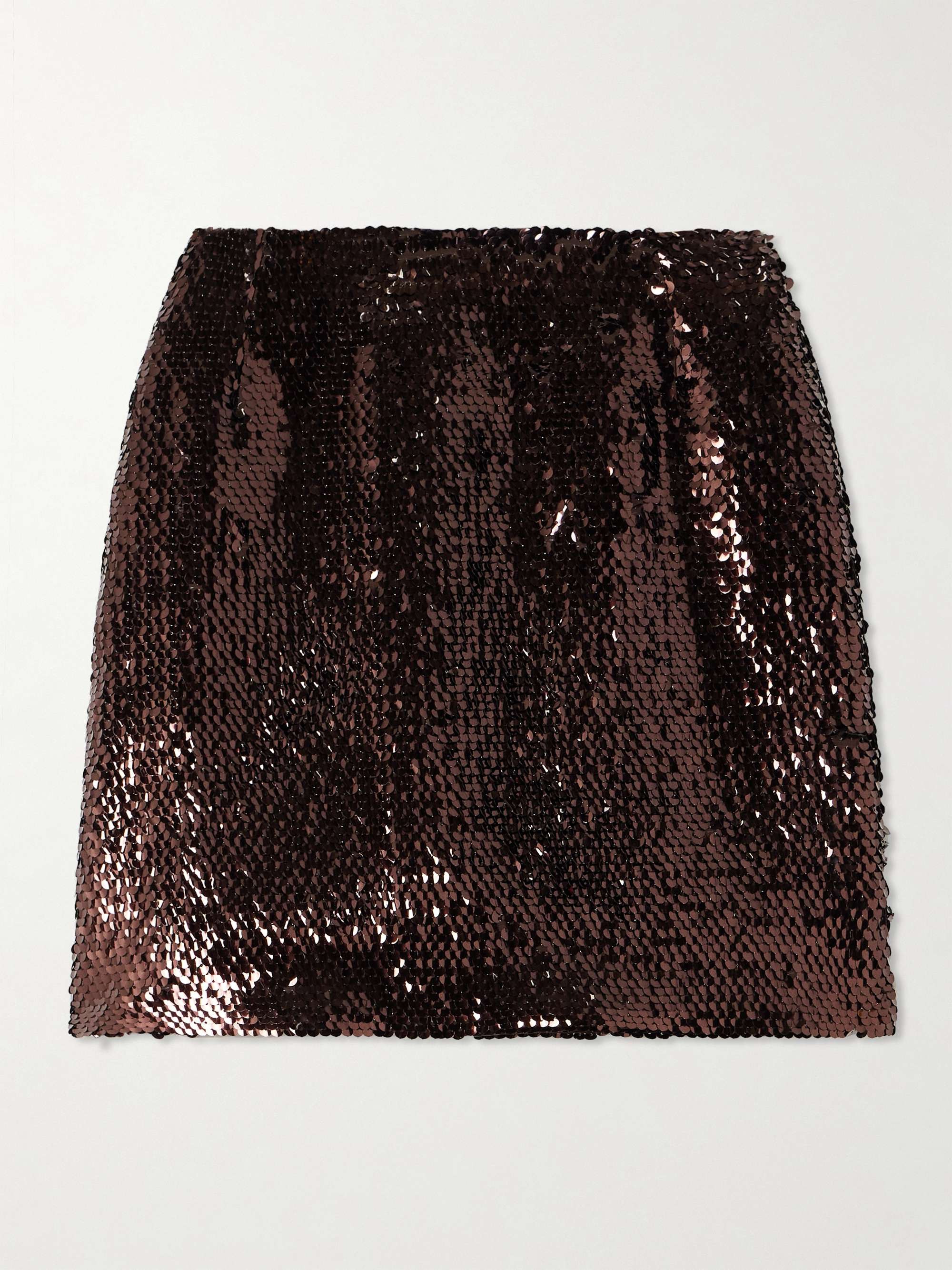 Tropicana Coci velvet-trimmed sequined crepe mini skirt view