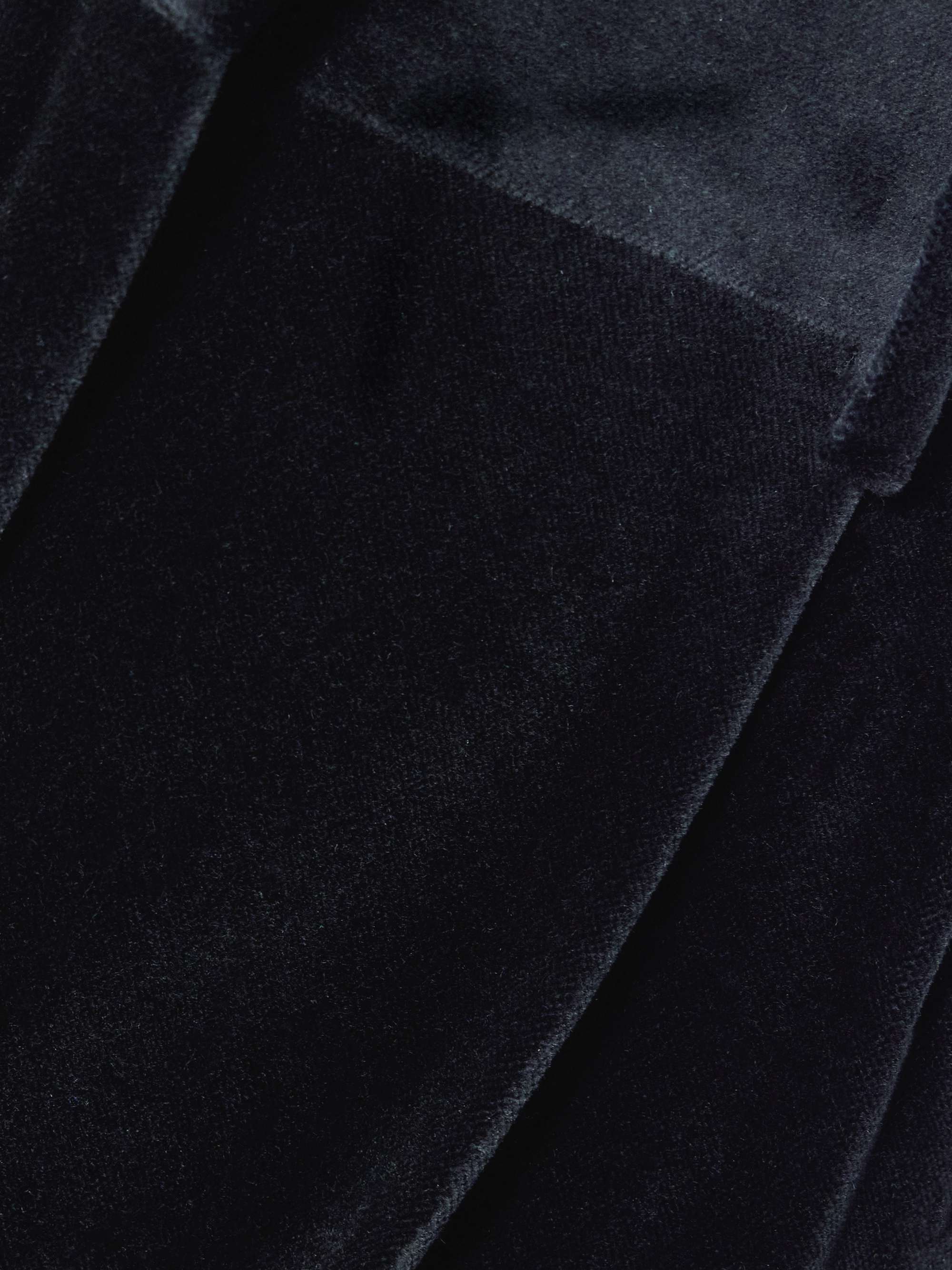 Fox pleated cotton-velvet straight-leg pants view