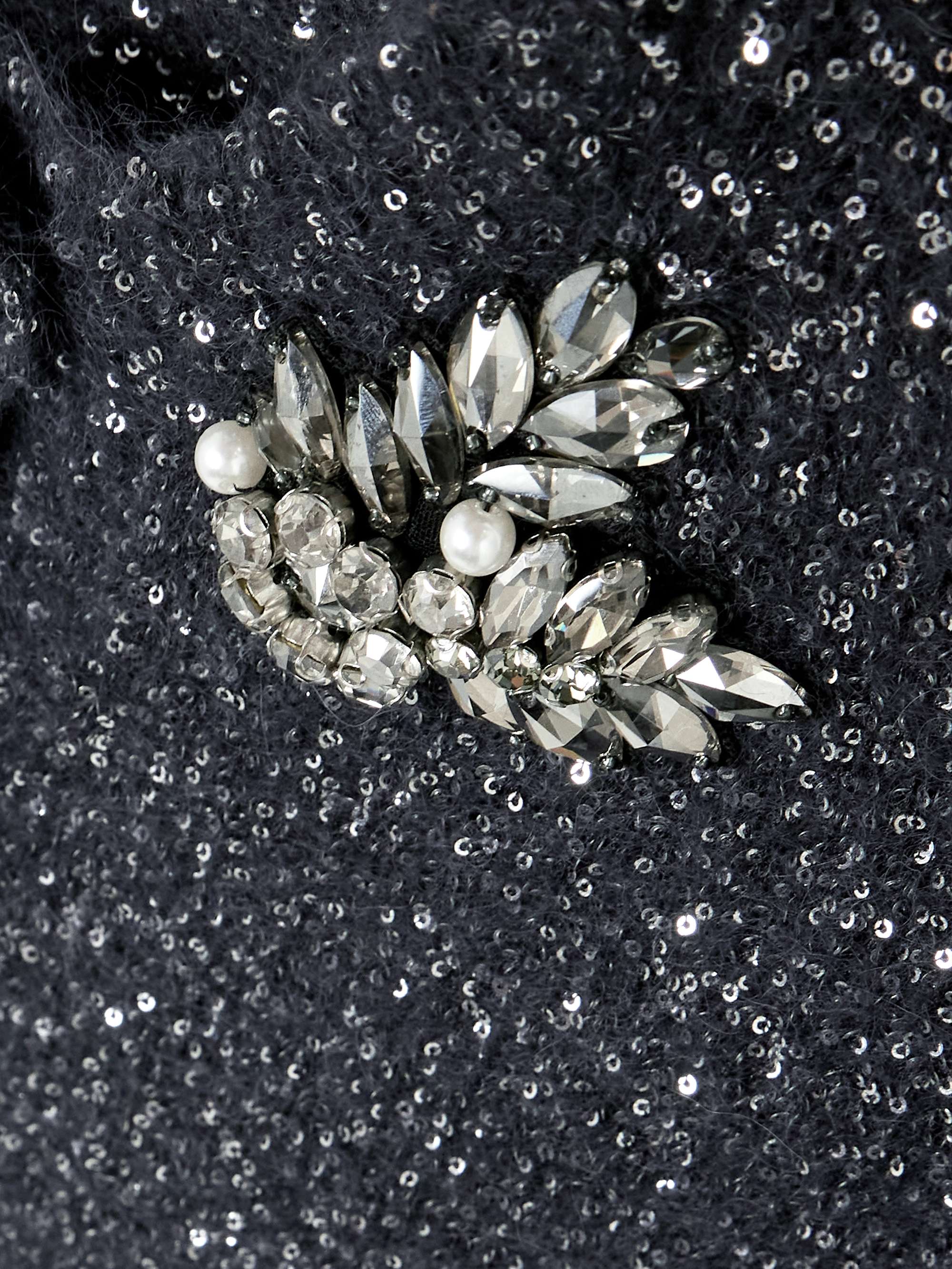 Cropped embellished sequined alpaca-blend cardigan view