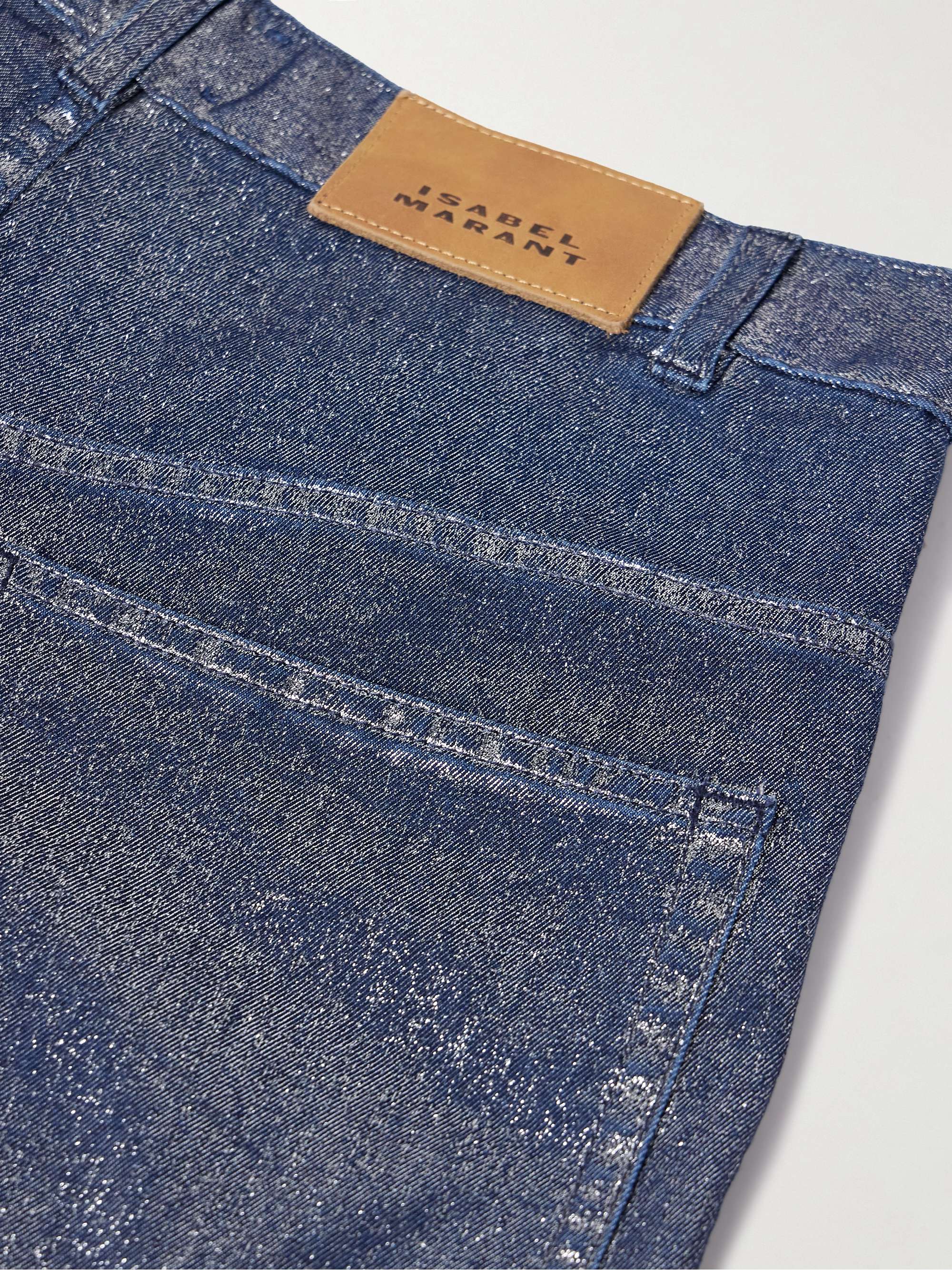 Cover metallic high-rise wide-leg cargo jeans view