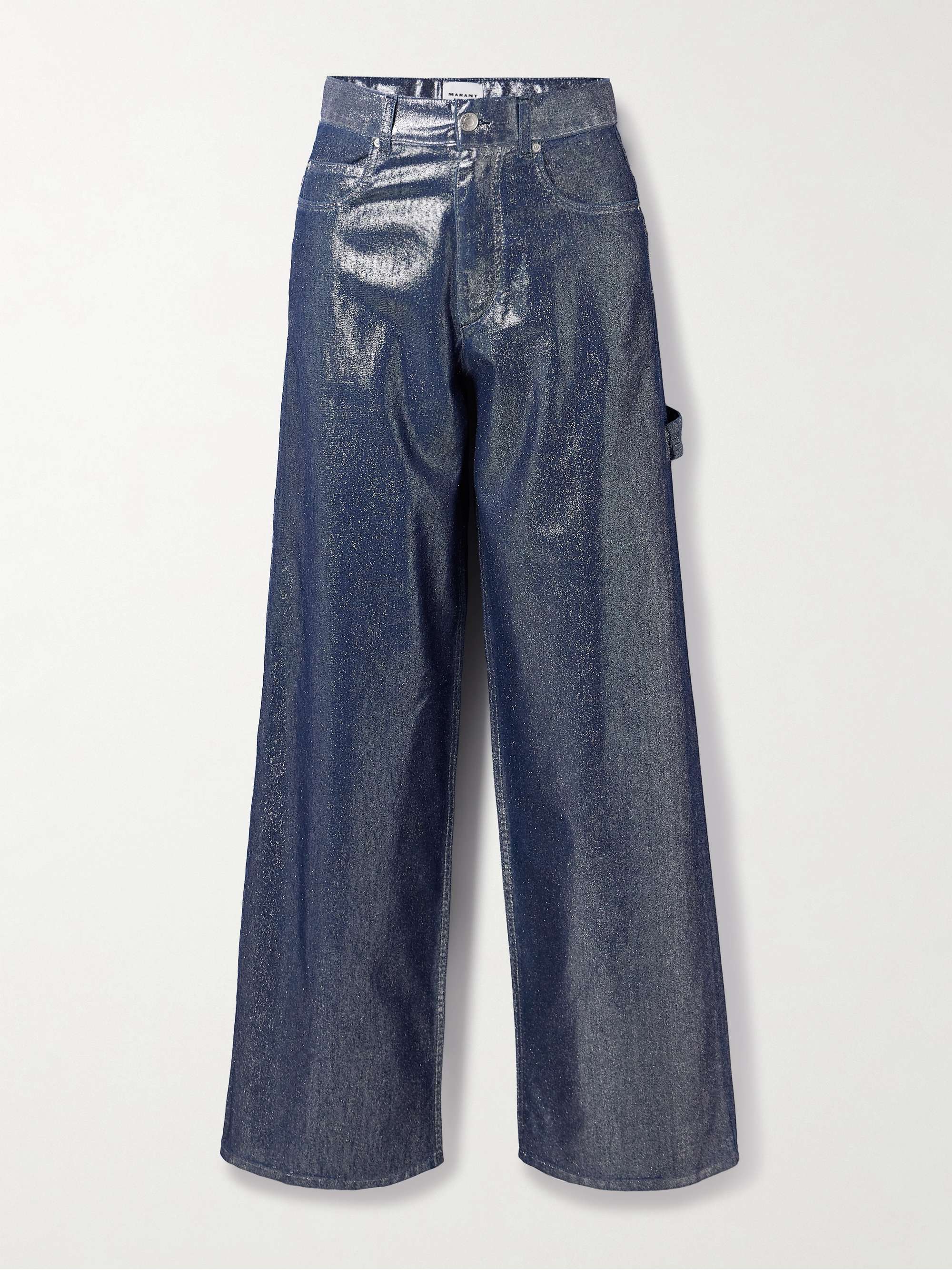 Cover metallic high-rise wide-leg cargo jeans view