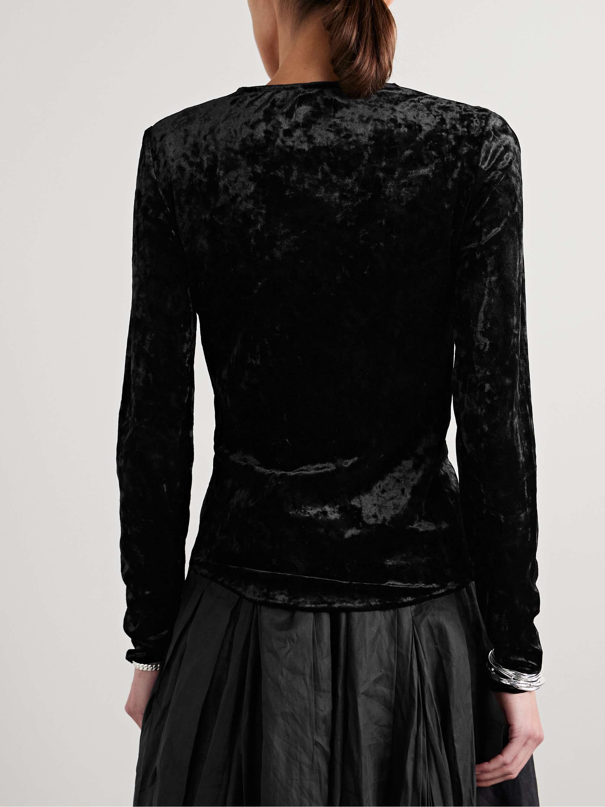 Baixa draped velvet top view