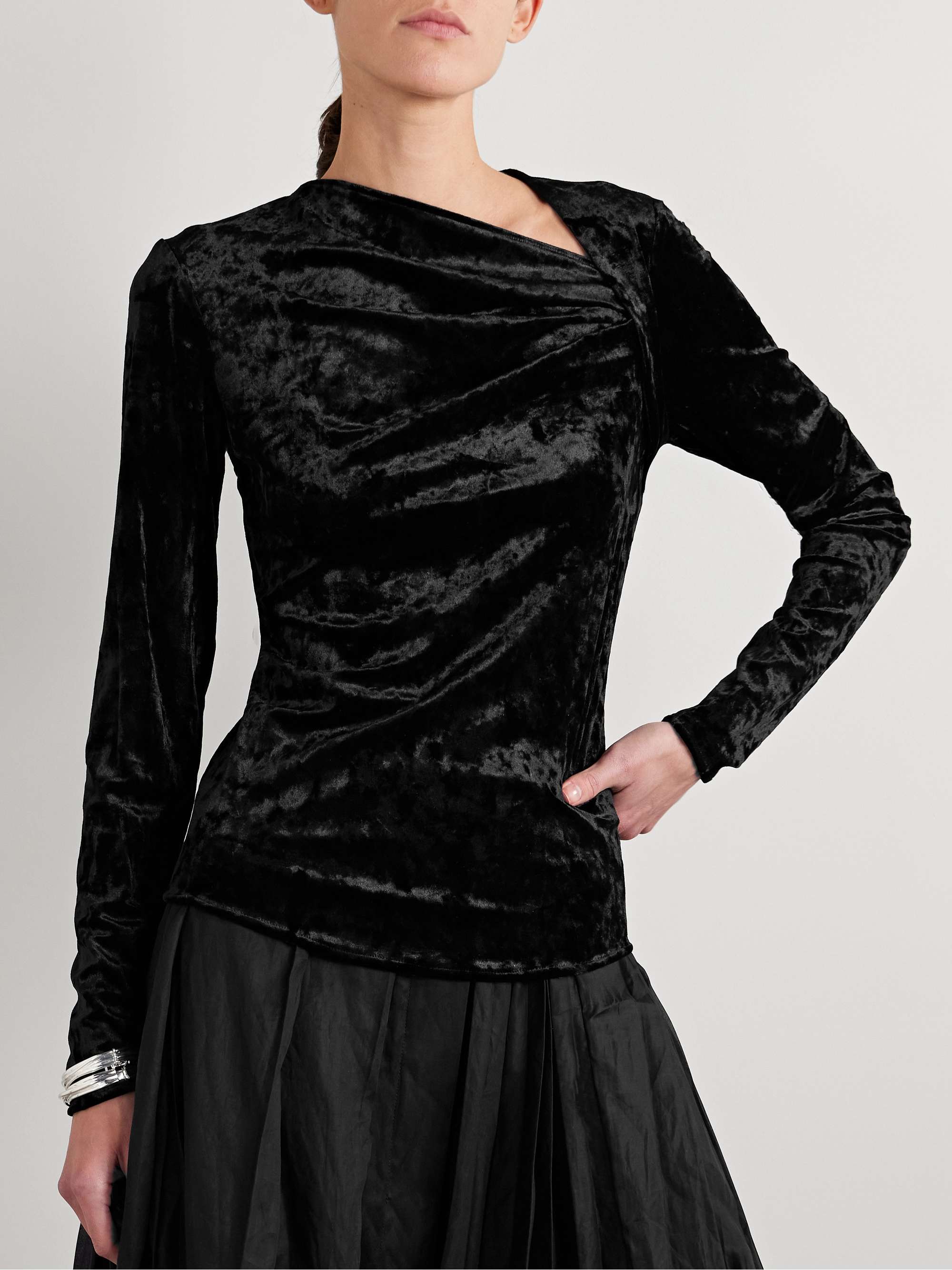 Baixa draped velvet top view