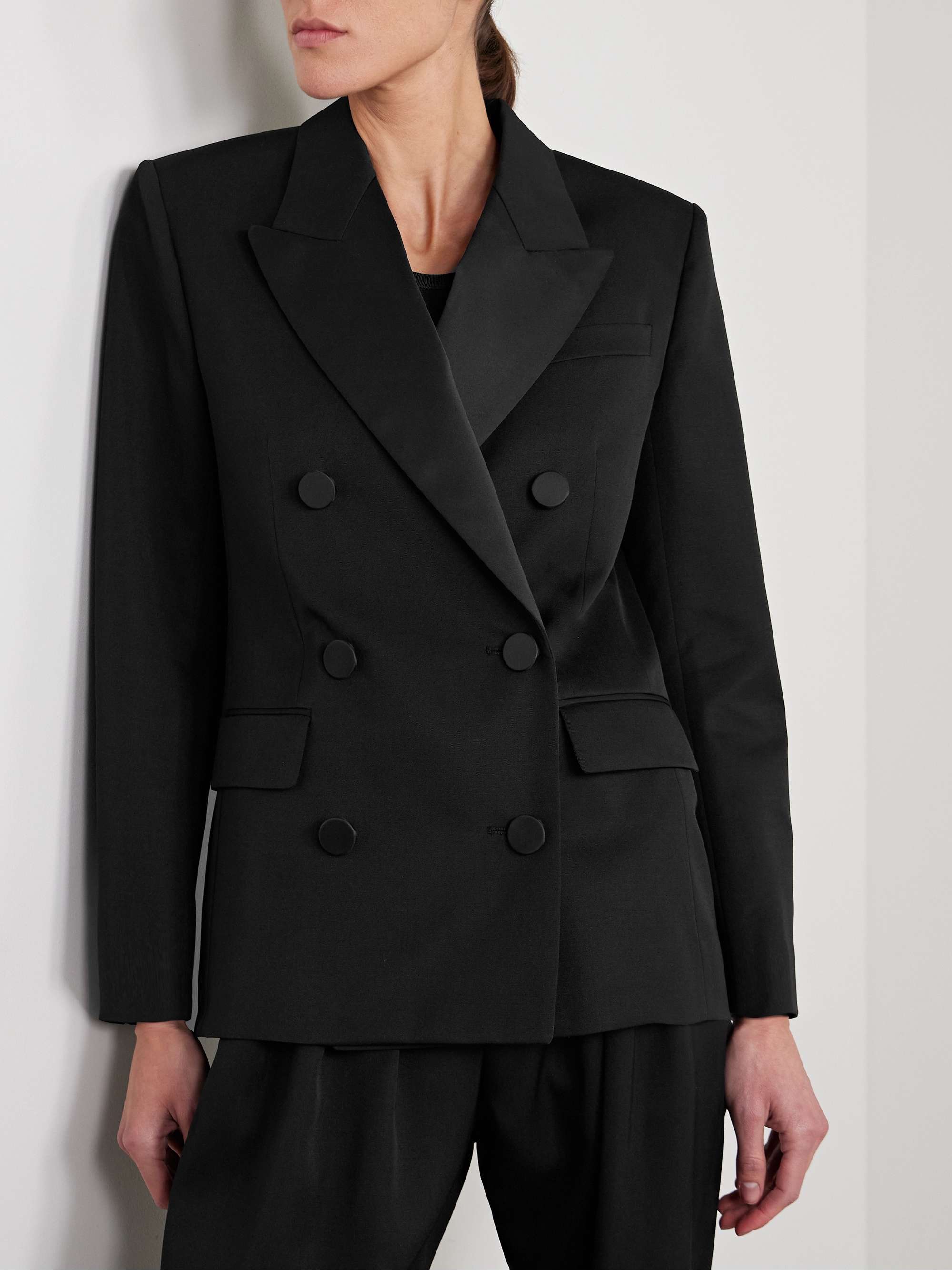 Natalia double-breasted wool-twill blazer view