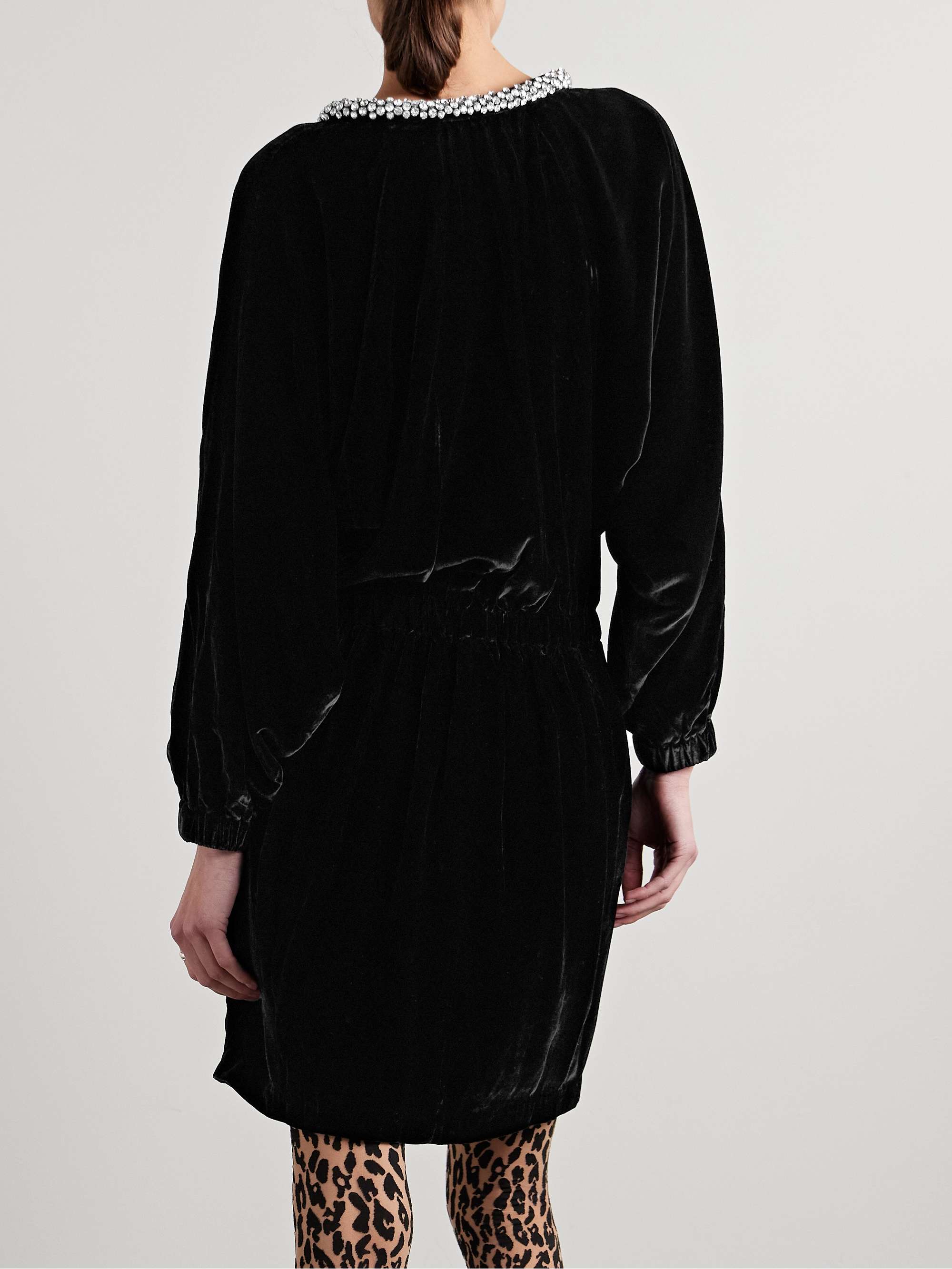 Beniga crystal-embellished velvet mini dress view