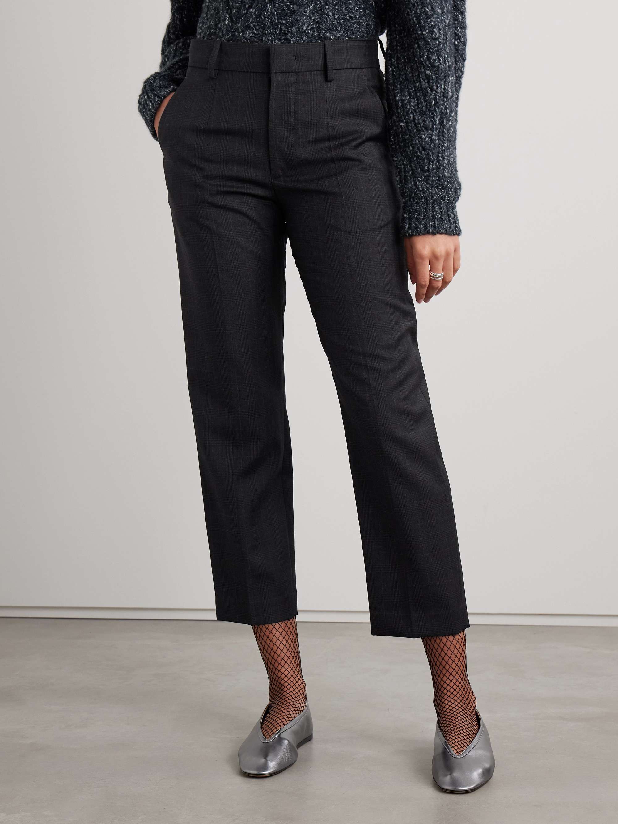 Ritana cropped Prince of Wales checked wool tapered pants view