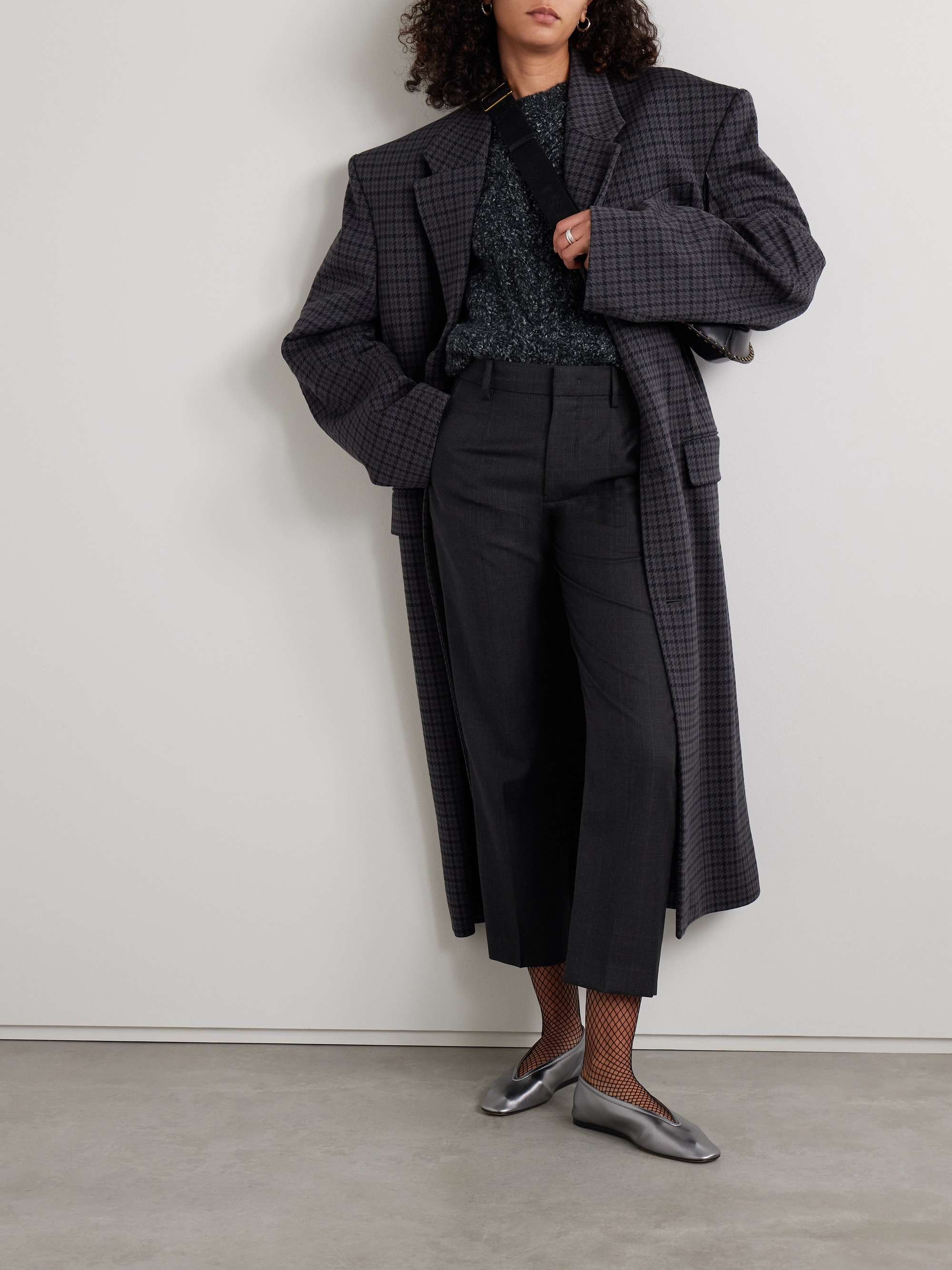 Ritana cropped Prince of Wales checked wool tapered pants view