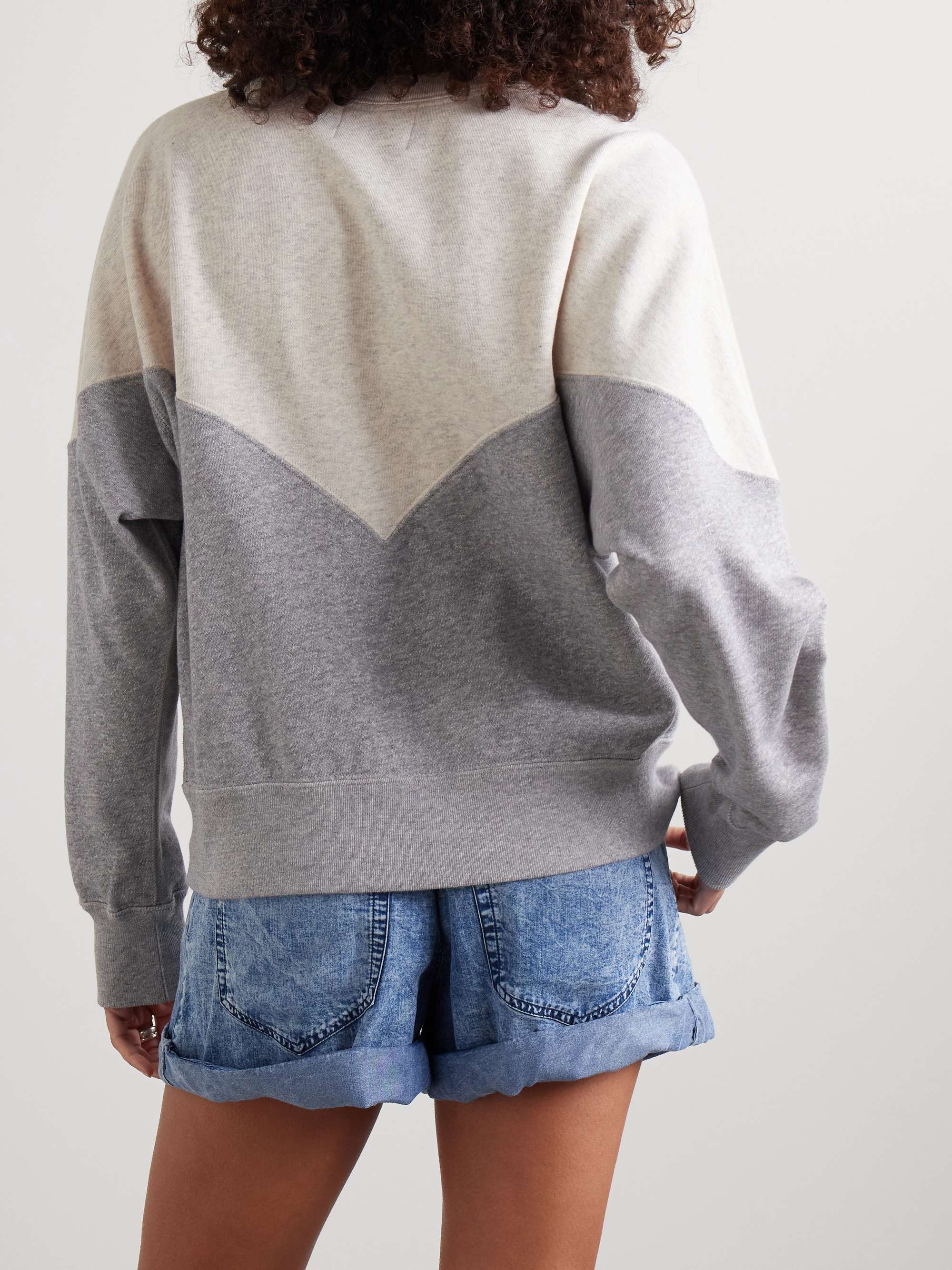 Houston flocked two-tone cotton-blend jersey sweatshirt view