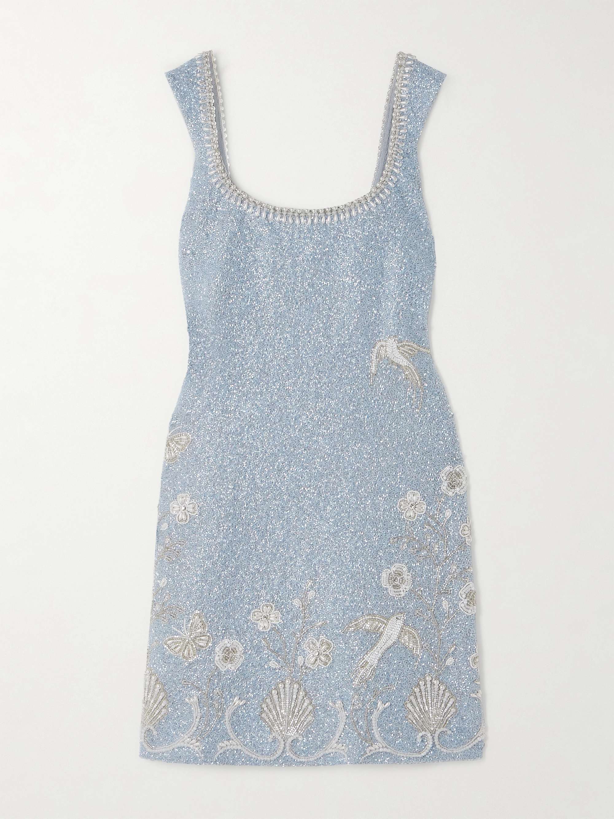 Bluebell bead-embellished stretch-tulle mini dress view