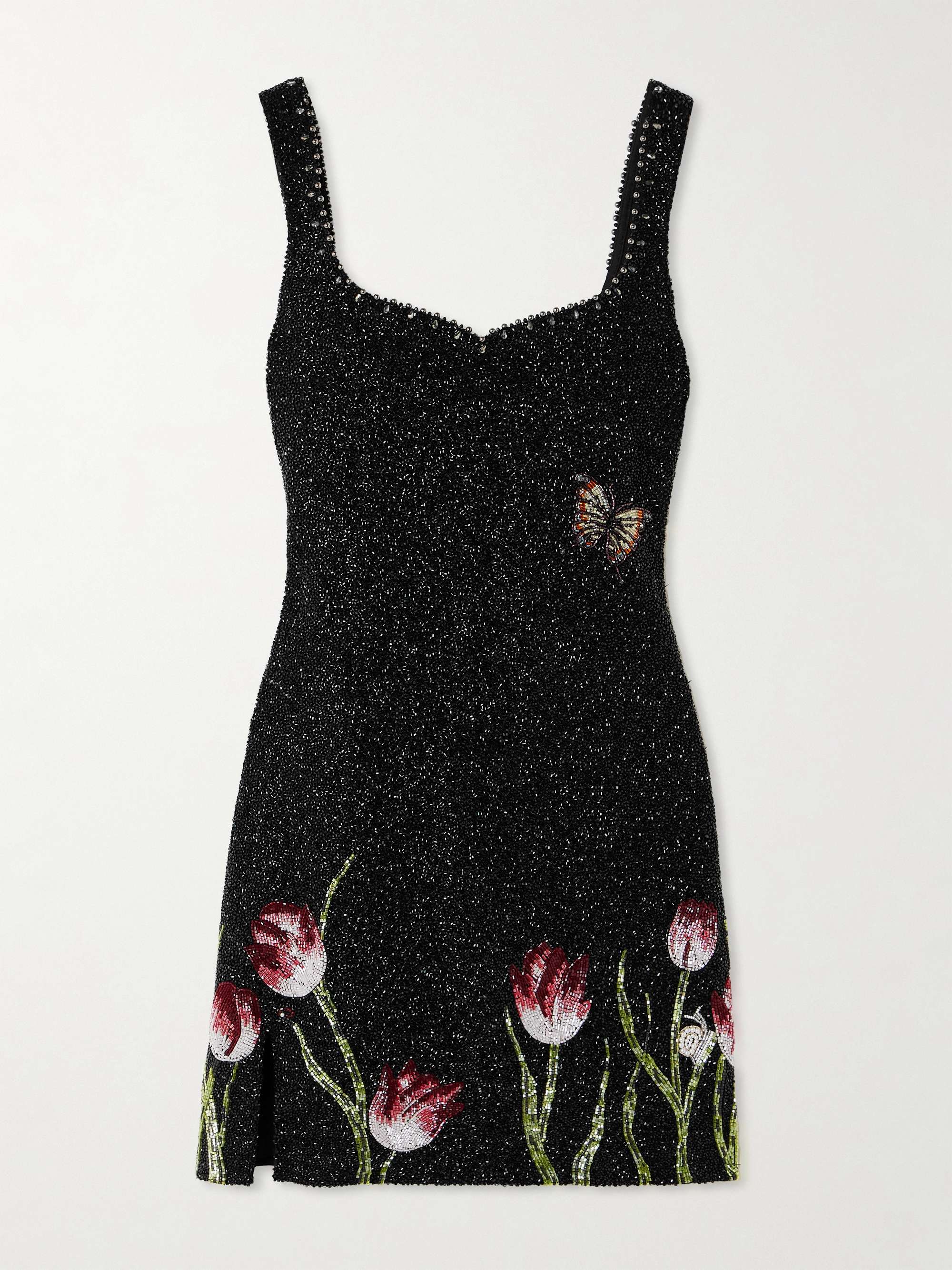Tulip bead-embellished stretch-tulle mini dress view